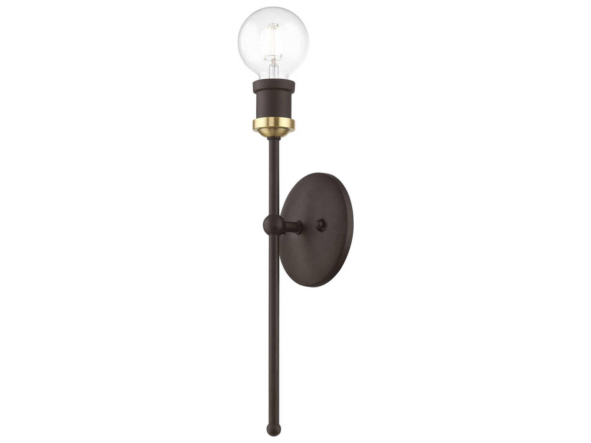 Livex Lighting Lansdale 1-Light Bronze Antique Brass Wall Sconce
