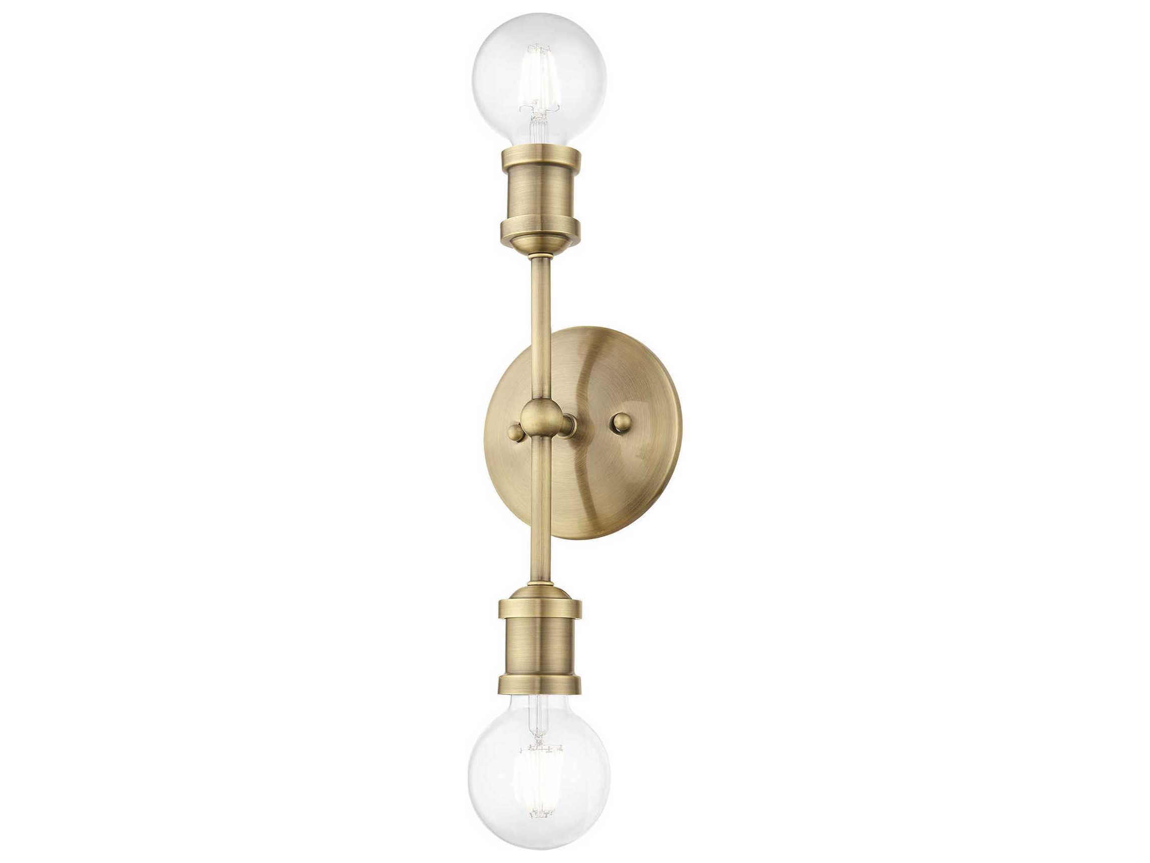 Livex Lighting Lansdale 2-Light Antique Brass Wall Sconce