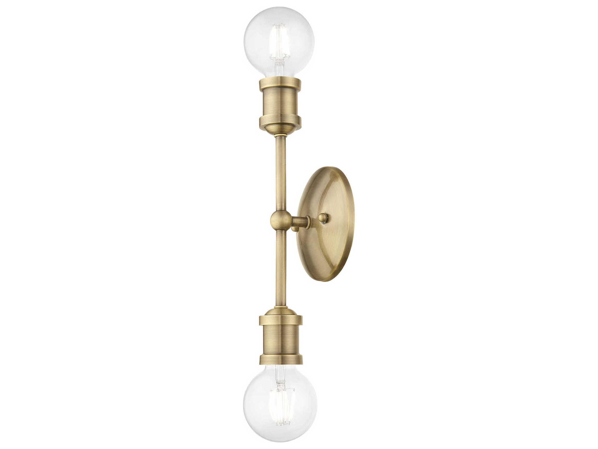 Livex Lighting Lansdale 2-Light Antique Brass Wall Sconce