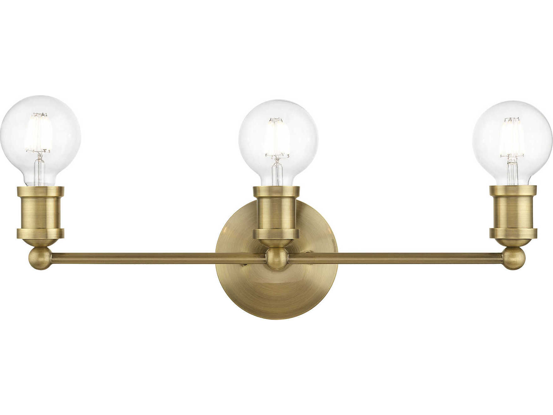 Livex Lighting Lansdale 3-Light Antique Brass Vanity Light