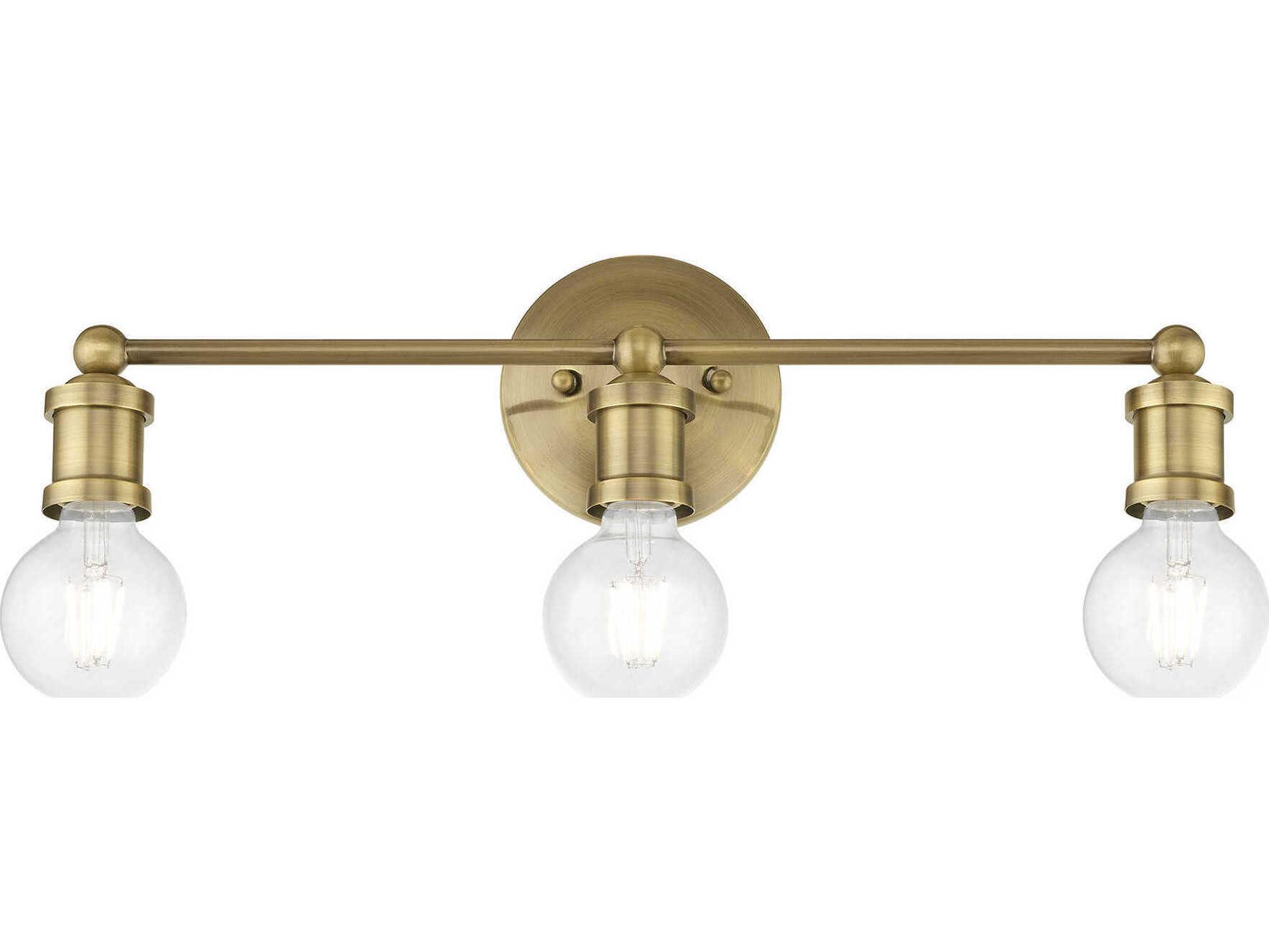Livex Lighting Lansdale 3-Light Antique Brass Vanity Light