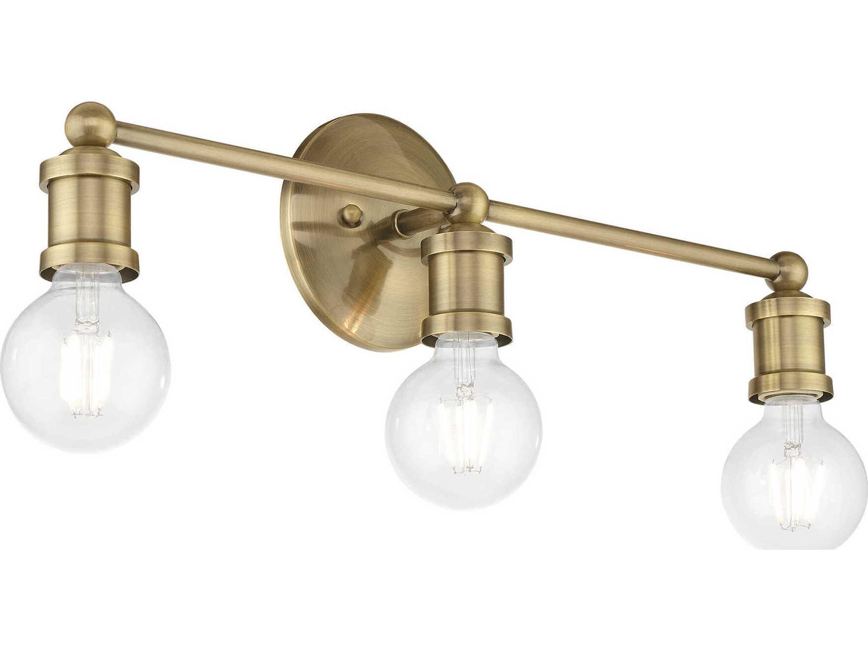 Livex Lighting Lansdale 3-Light Antique Brass Vanity Light