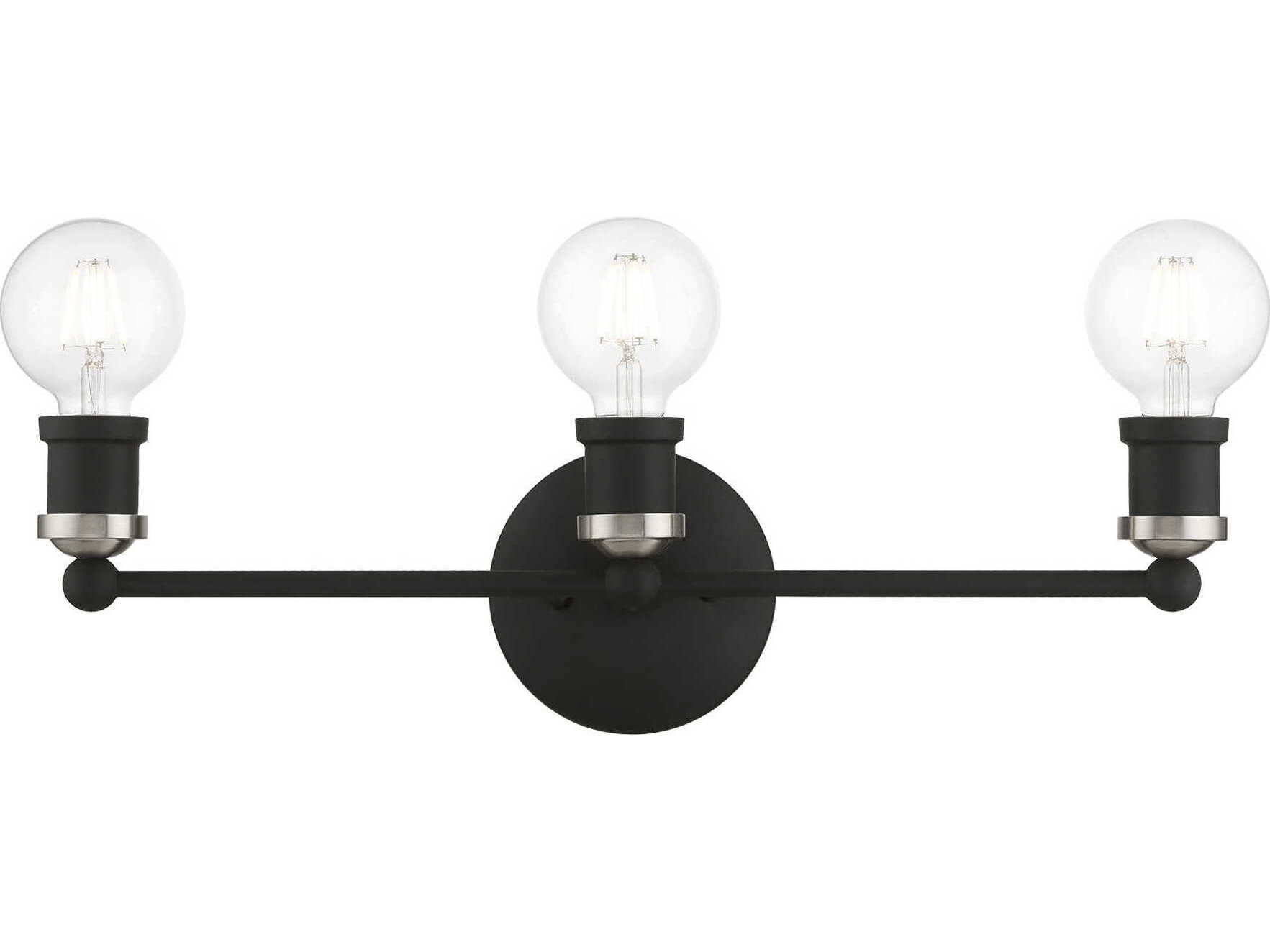 Livex Lighting Lansdale 3-Light Black Brushed Nickel Vanity Light