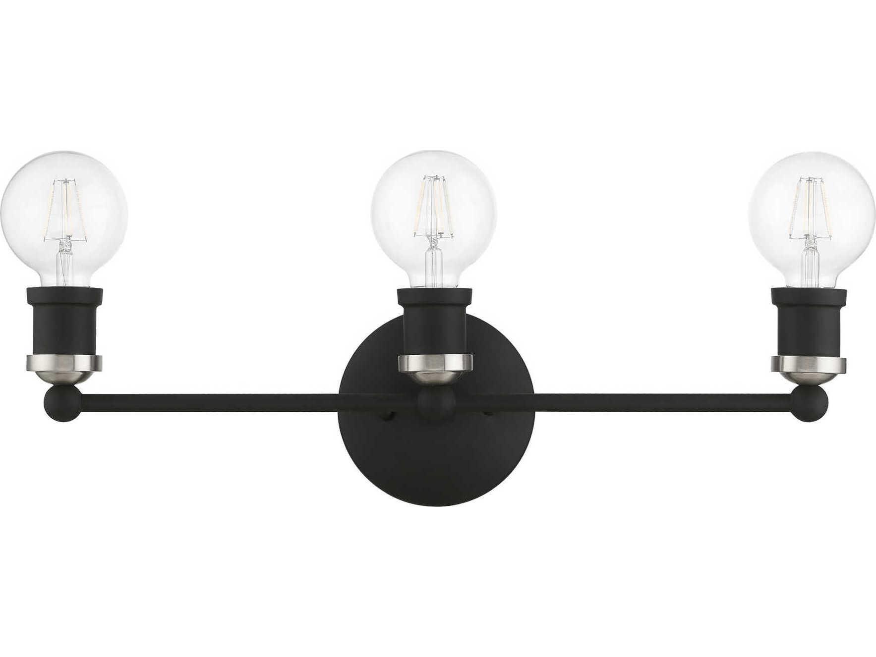 Livex Lighting Lansdale 3-Light Black Brushed Nickel Vanity Light