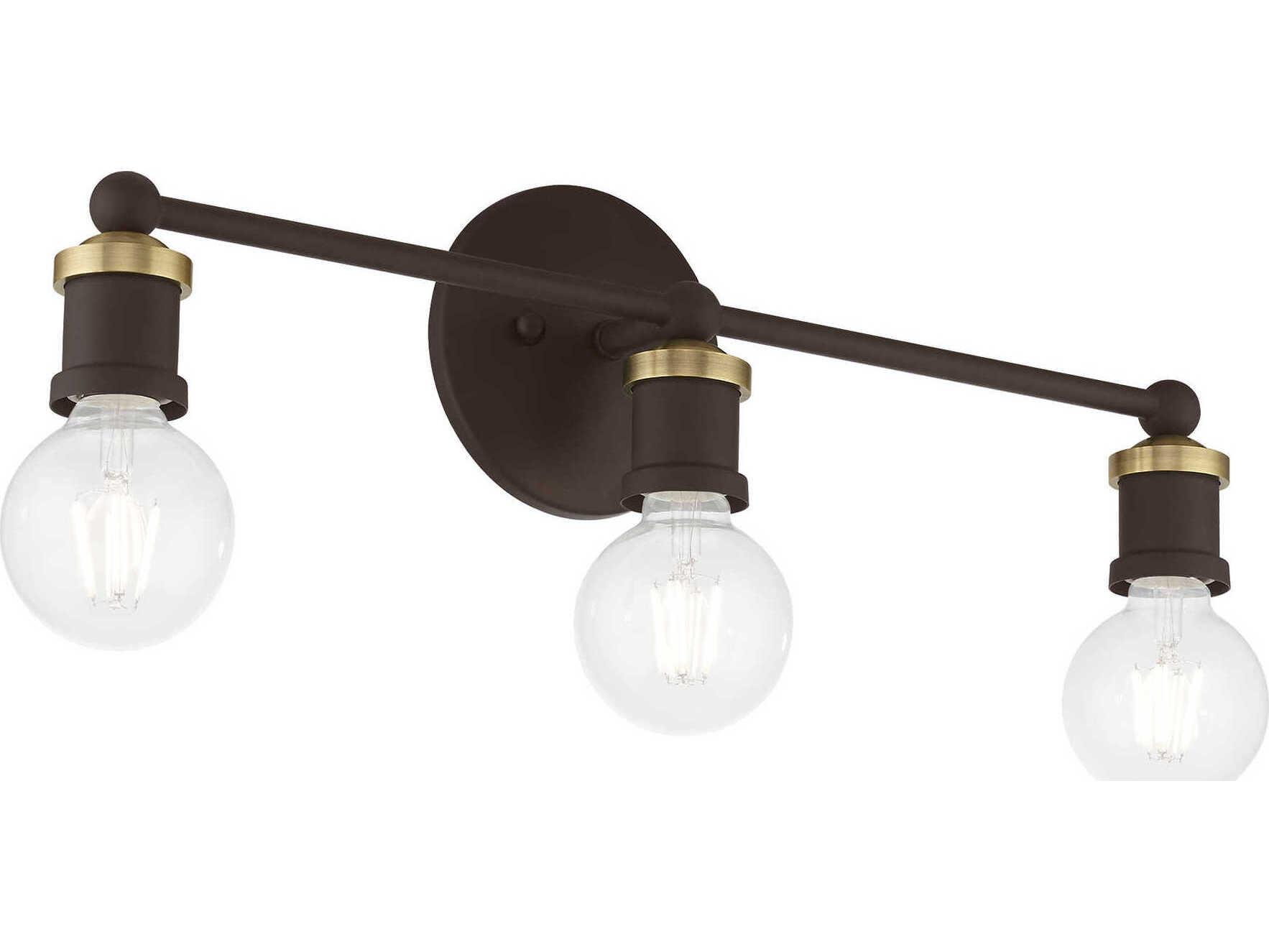 Livex Lighting Lansdale 3-Light Bronze Antique Brass Vanity Light