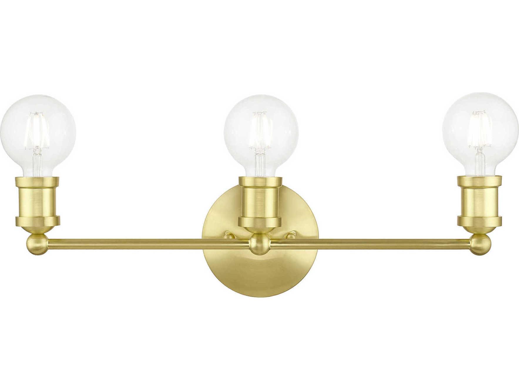 Livex Lighting Lansdale 3-Light Satin Brass Vanity Light