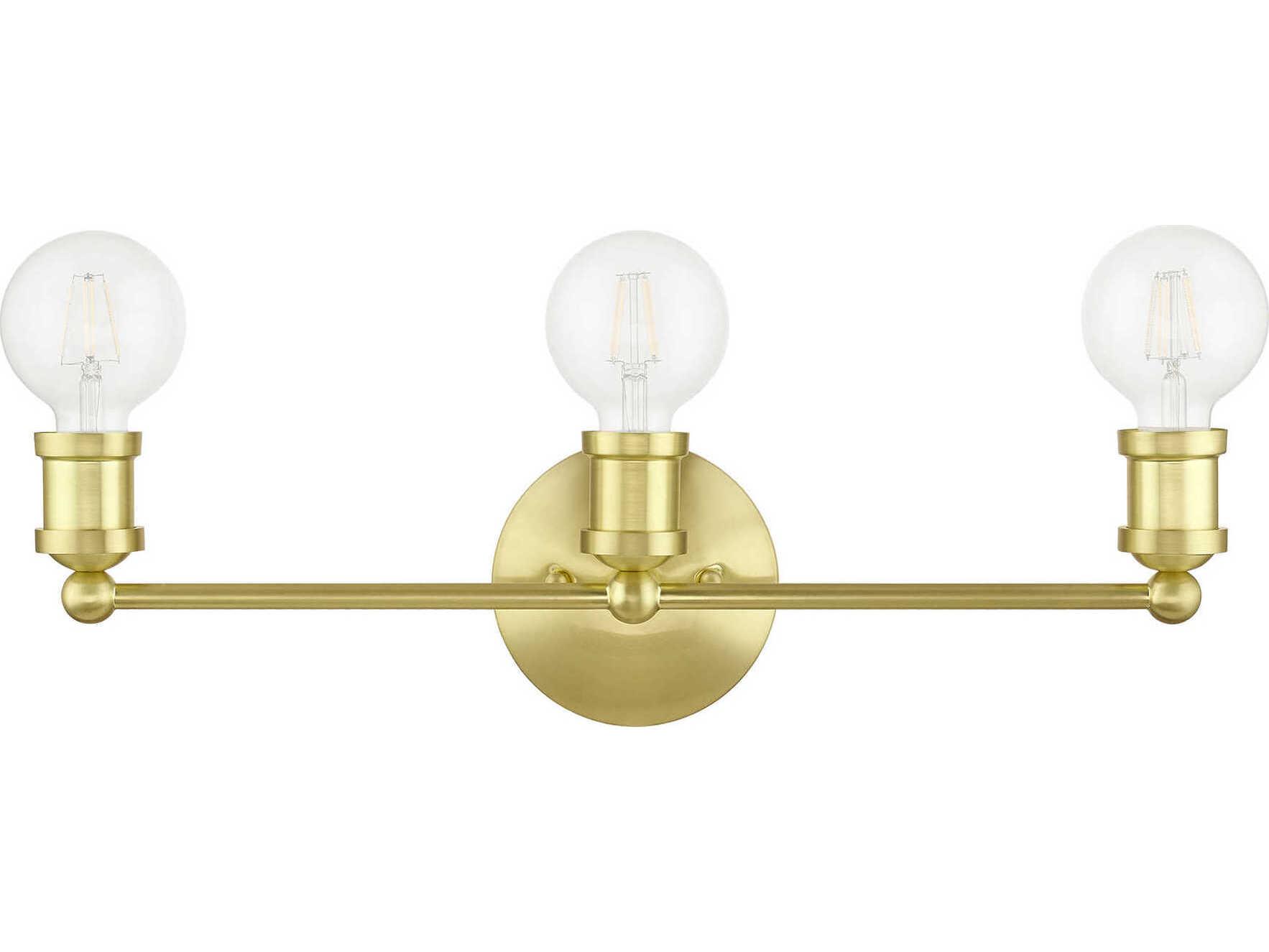 Livex Lighting Lansdale 3-Light Satin Brass Vanity Light