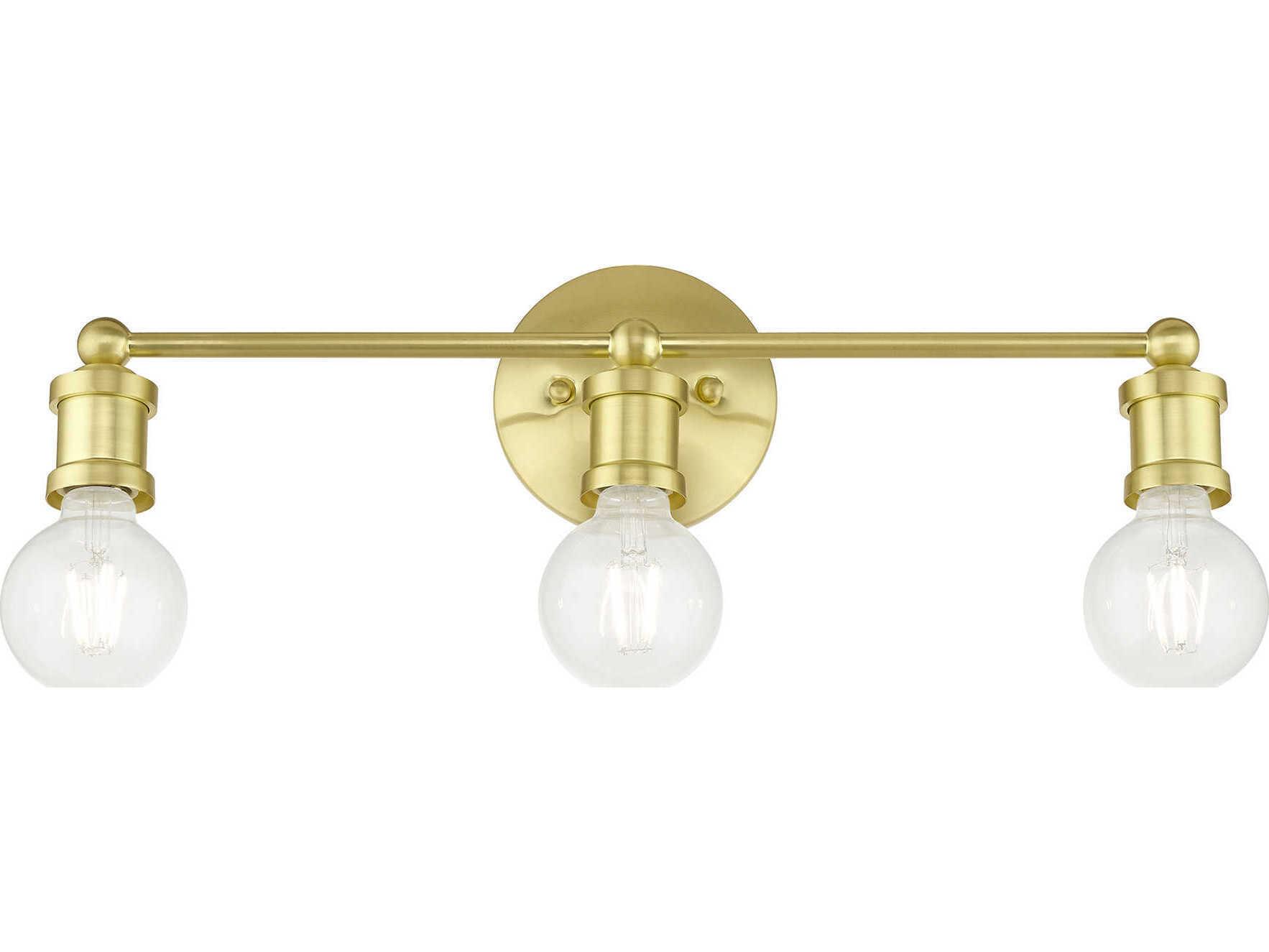 Livex Lighting Lansdale 3-Light Satin Brass Vanity Light