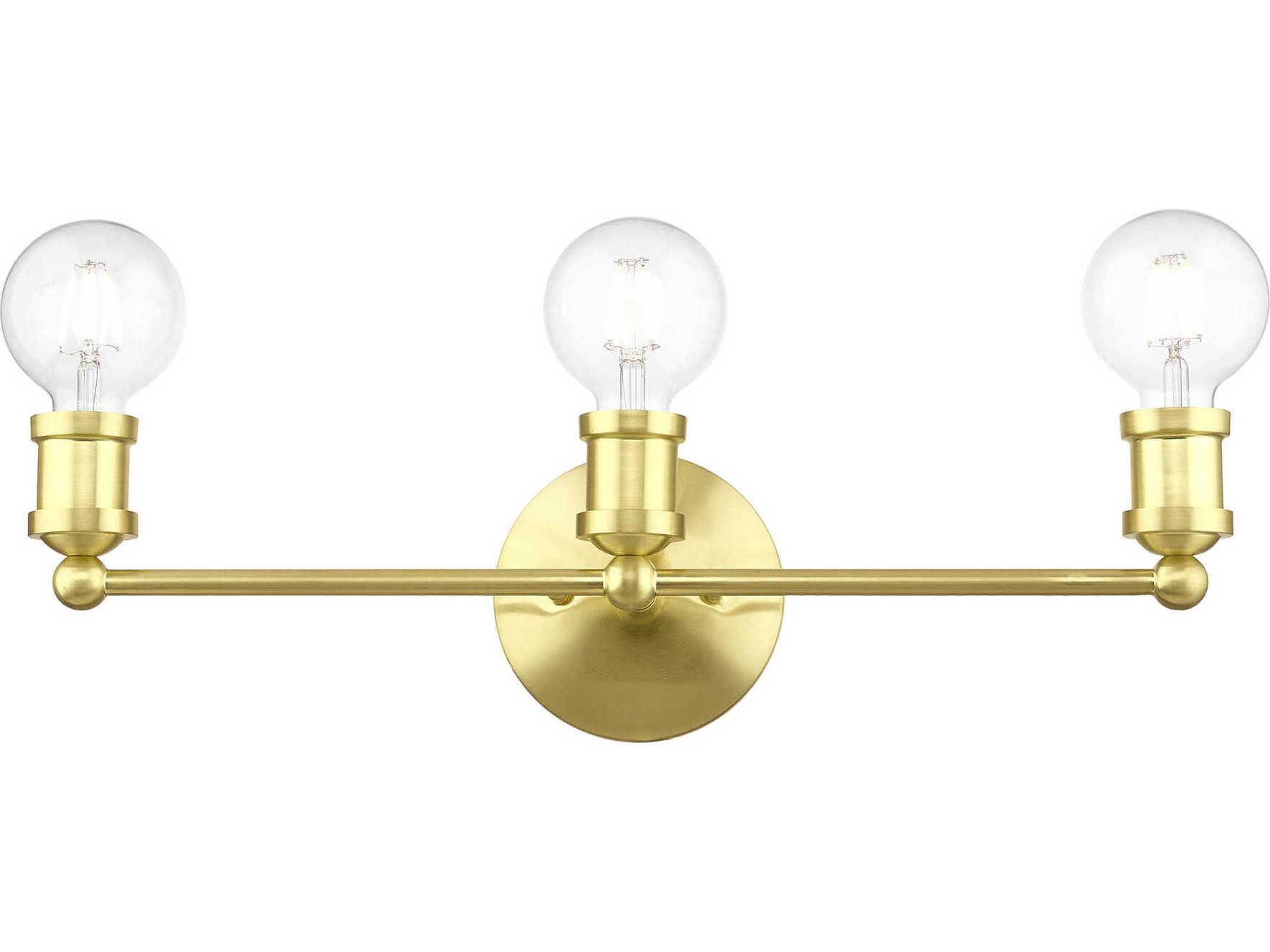 Livex Lighting Lansdale 3-Light Satin Brass Vanity Light