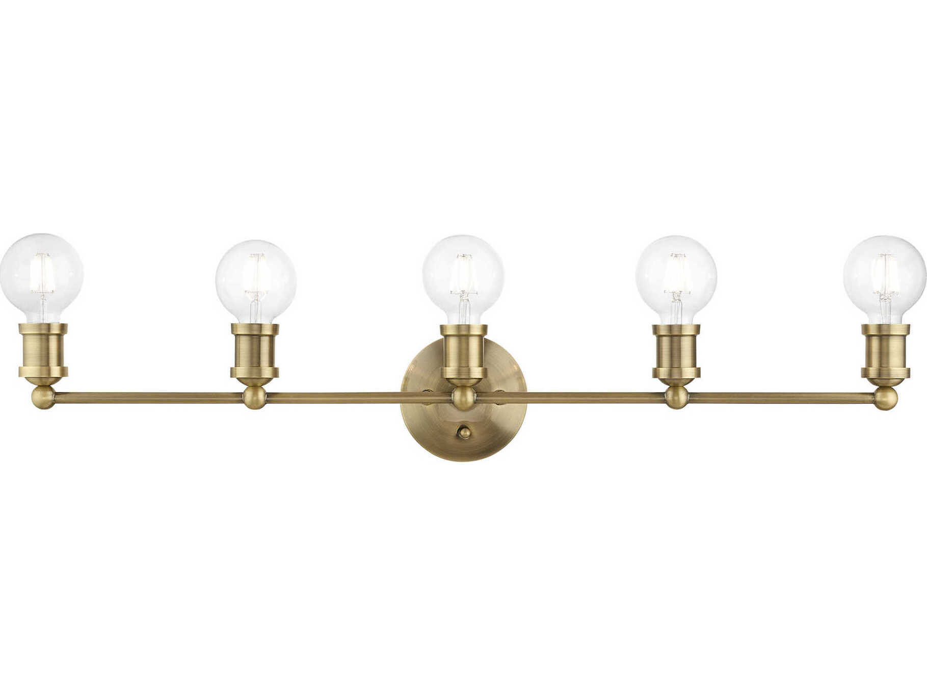 Livex Lighting Lansdale 5-Light Antique Brass Vanity Light