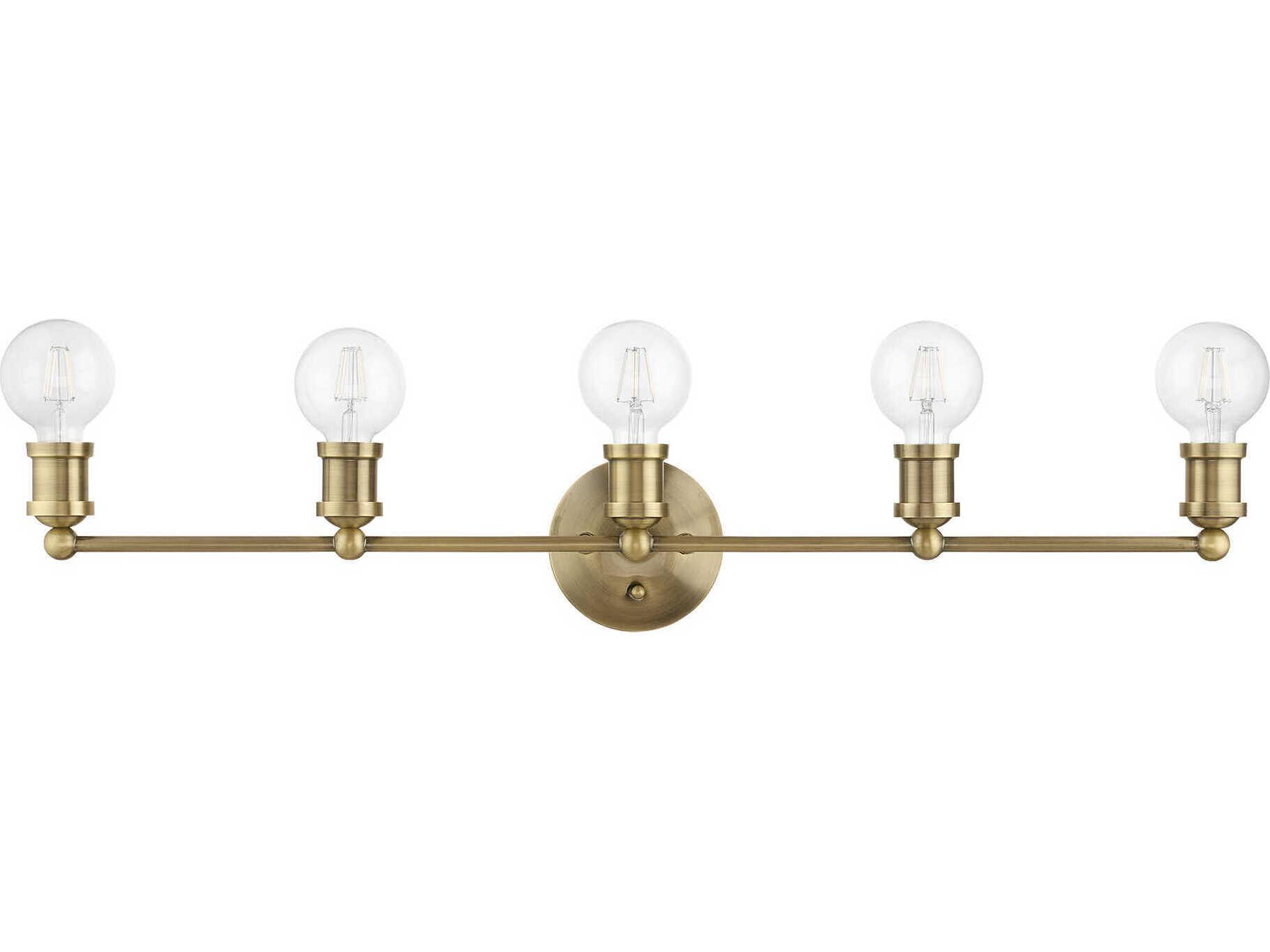 Livex Lighting Lansdale 5-Light Antique Brass Vanity Light