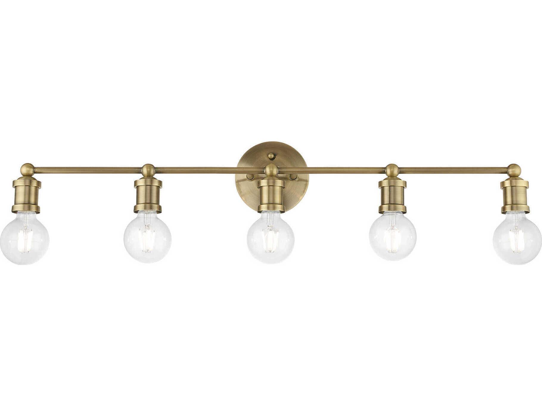 Livex Lighting Lansdale 5-Light Antique Brass Vanity Light