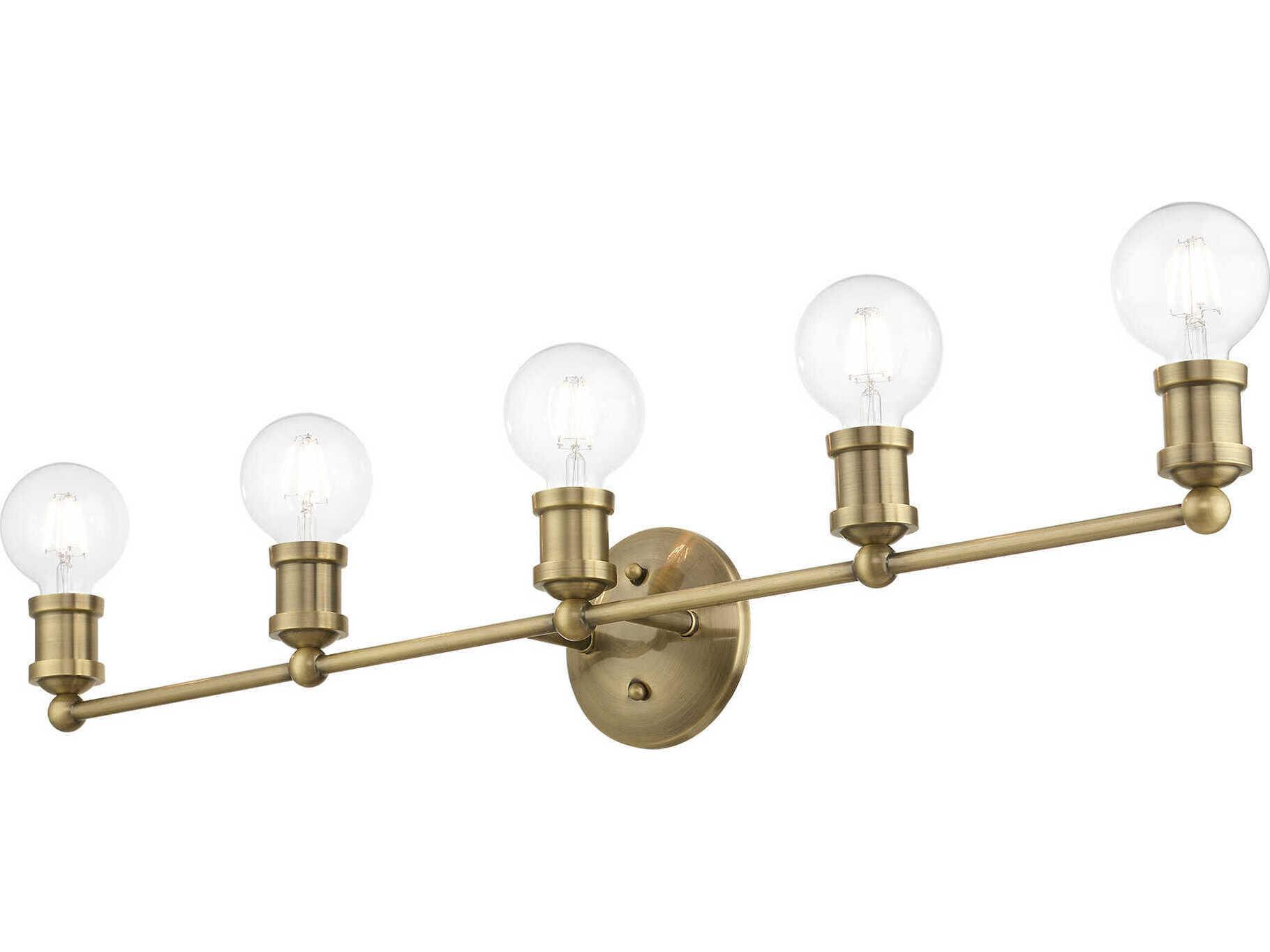 Livex Lighting Lansdale 5-Light Antique Brass Vanity Light