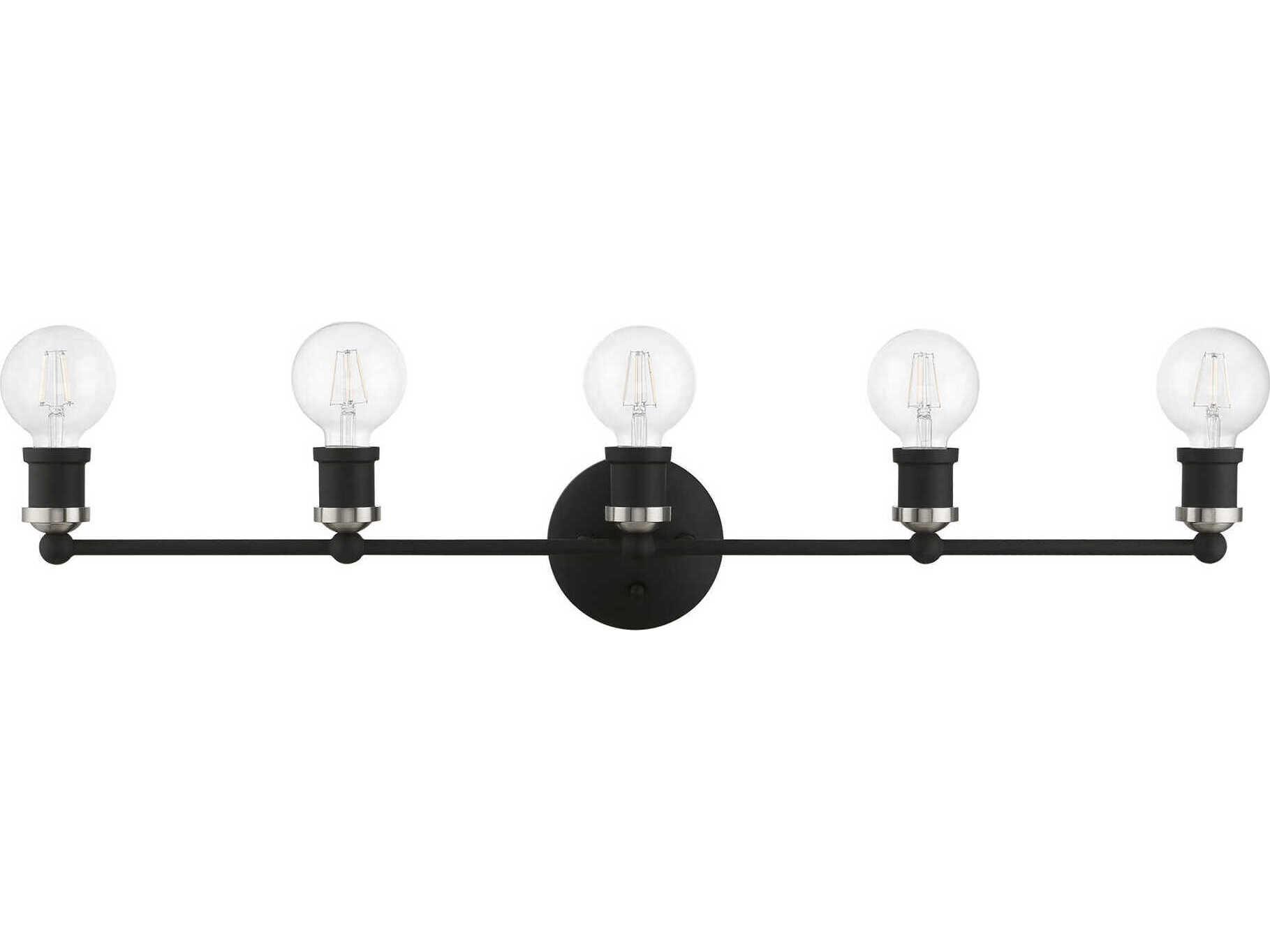 Livex Lighting Lansdale 5-Light Black Brushed Nickel Vanity Light