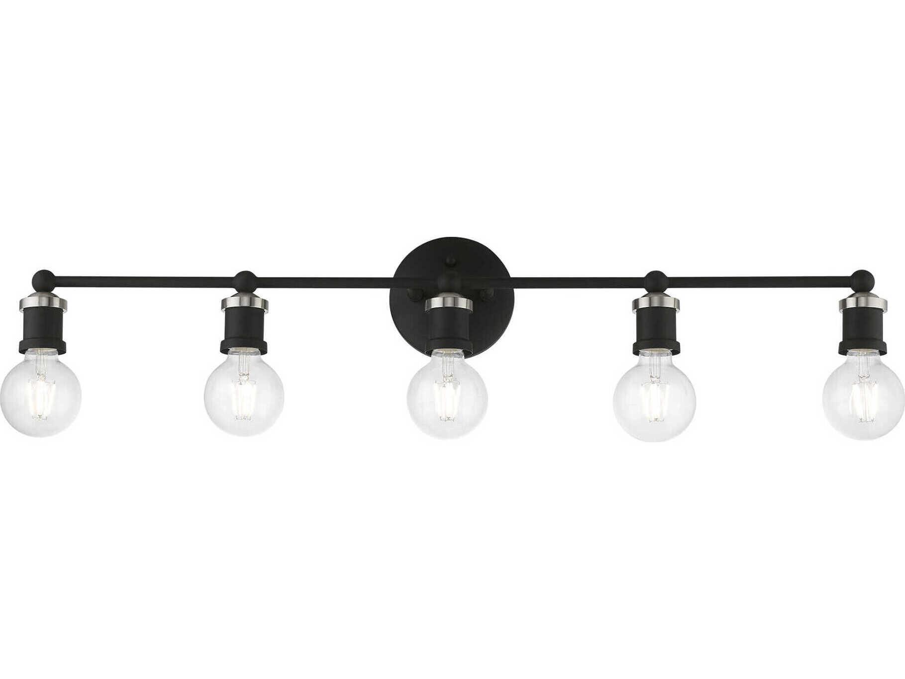 Livex Lighting Lansdale 5-Light Black Brushed Nickel Vanity Light