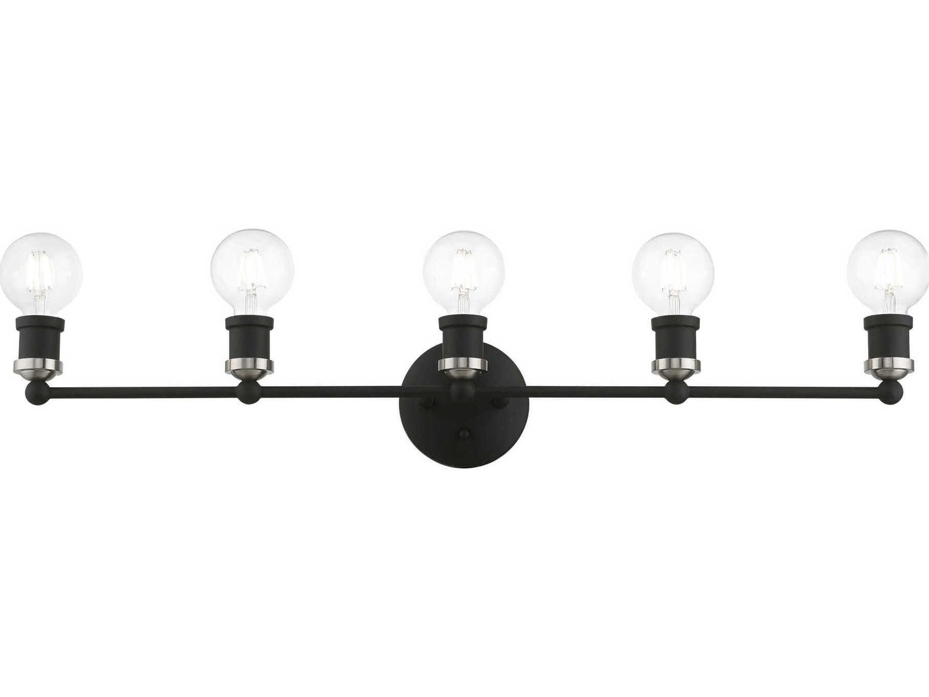 Livex Lighting Lansdale 5-Light Black Brushed Nickel Vanity Light
