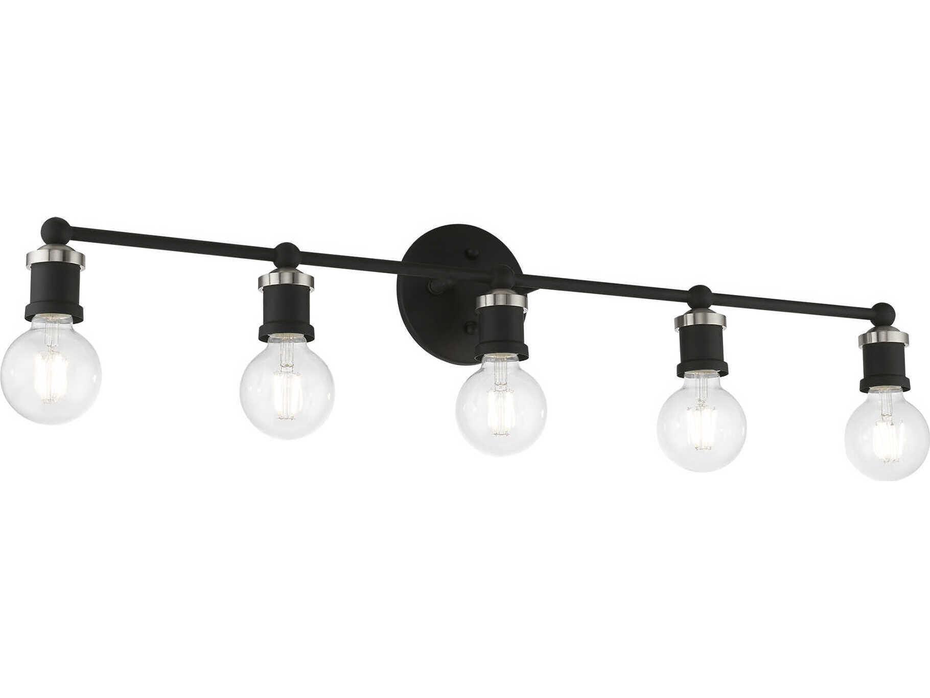 Livex Lighting Lansdale 5-Light Black Brushed Nickel Vanity Light