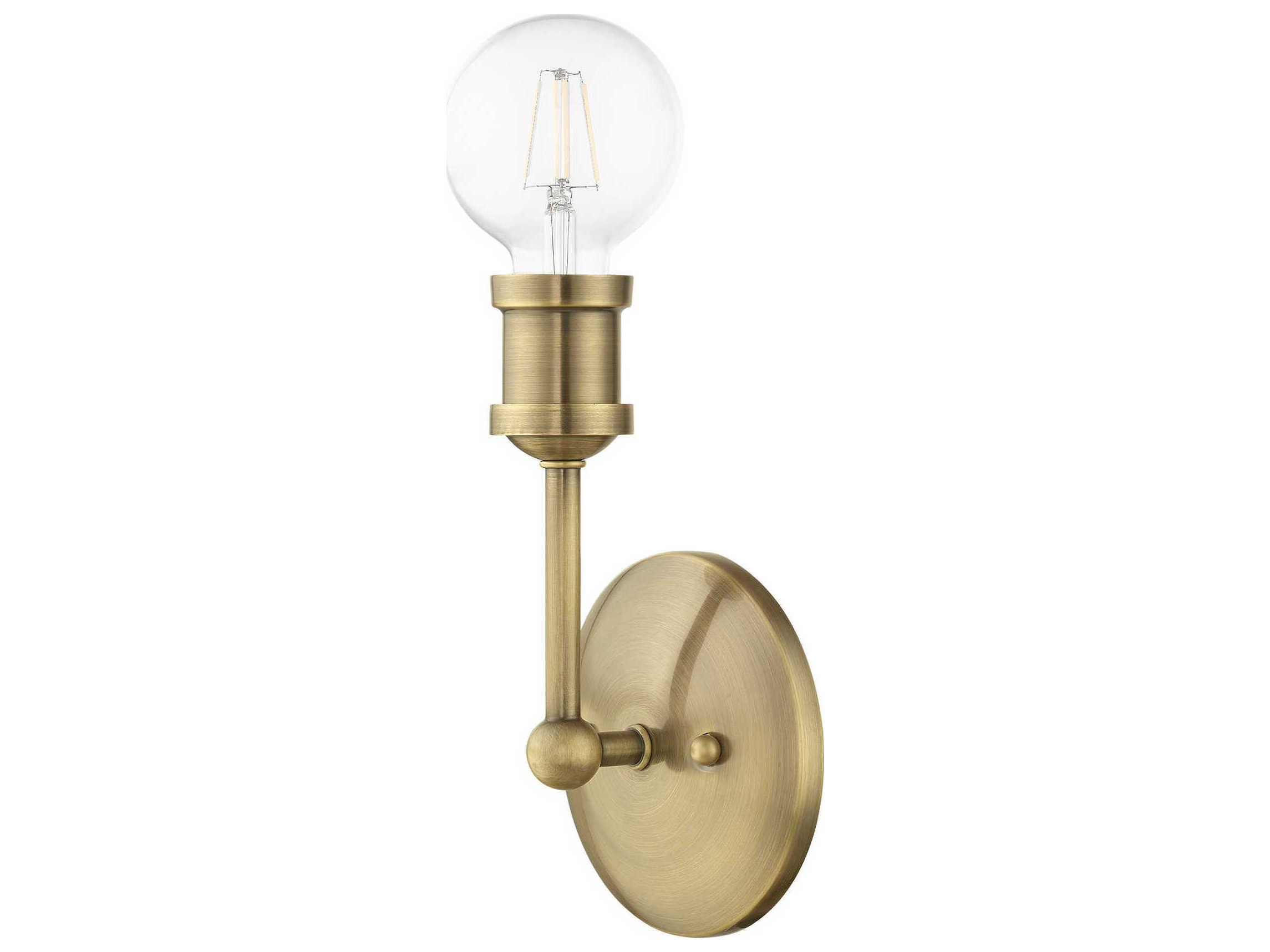 Livex Lighting Lansdale 1-Light Antique Brass Wall Sconce