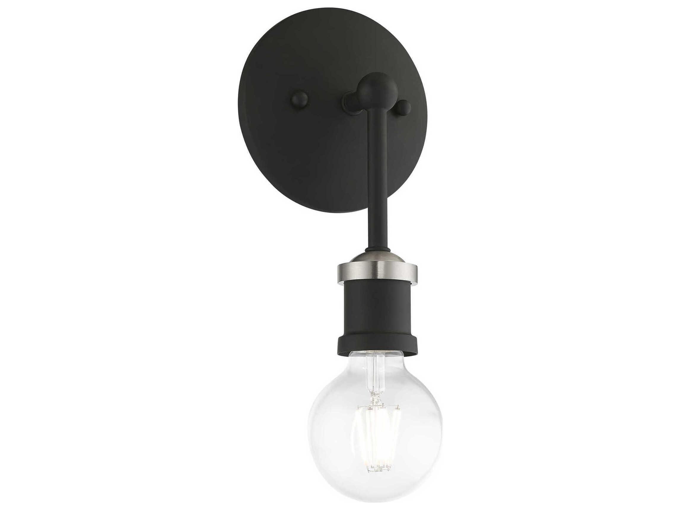 Livex Lighting Lansdale 1-Light Black Brushed Nickel Wall Sconce