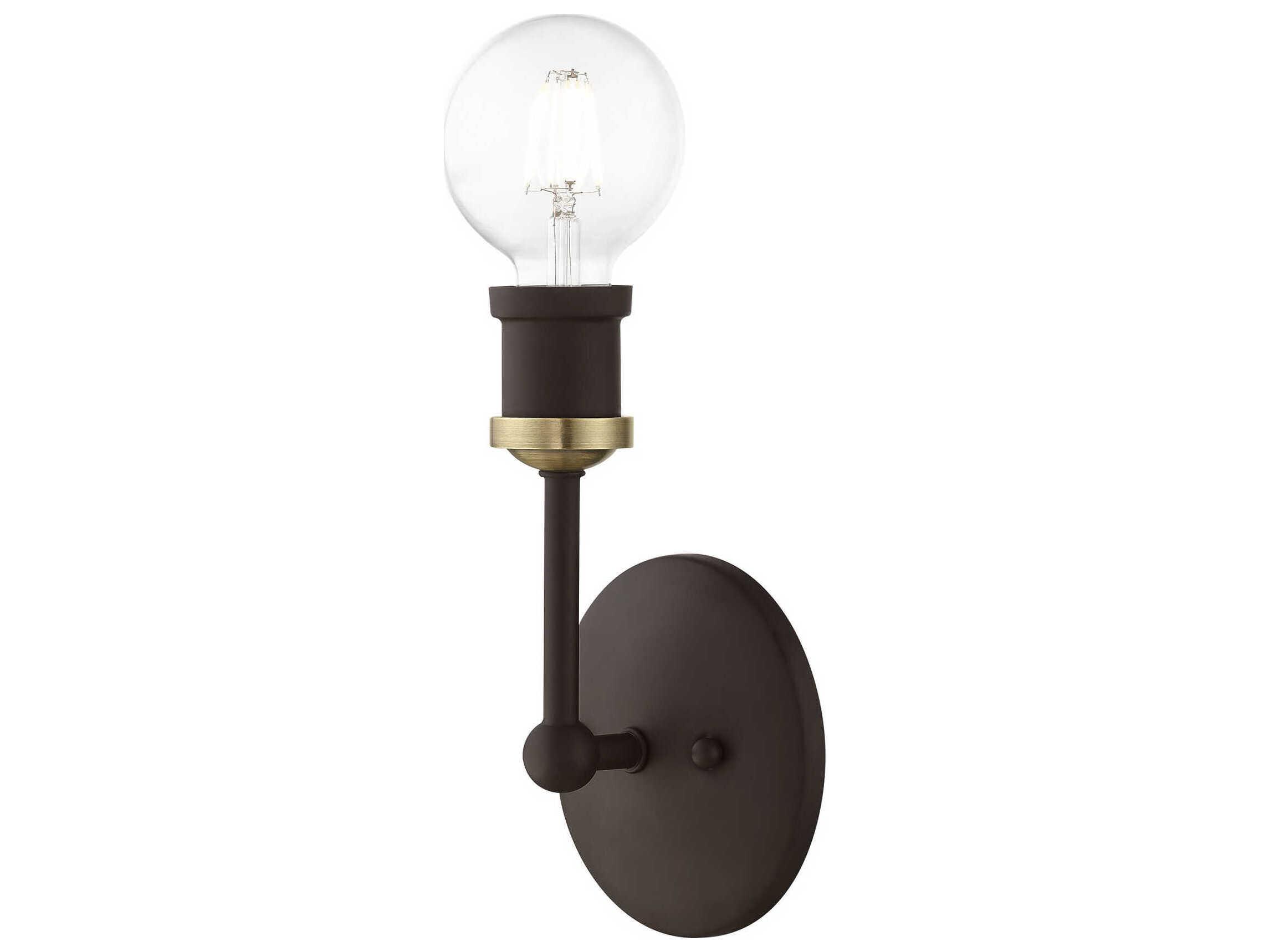 Livex Lighting Lansdale 1-Light Bronze Antique Brass Wall Sconce