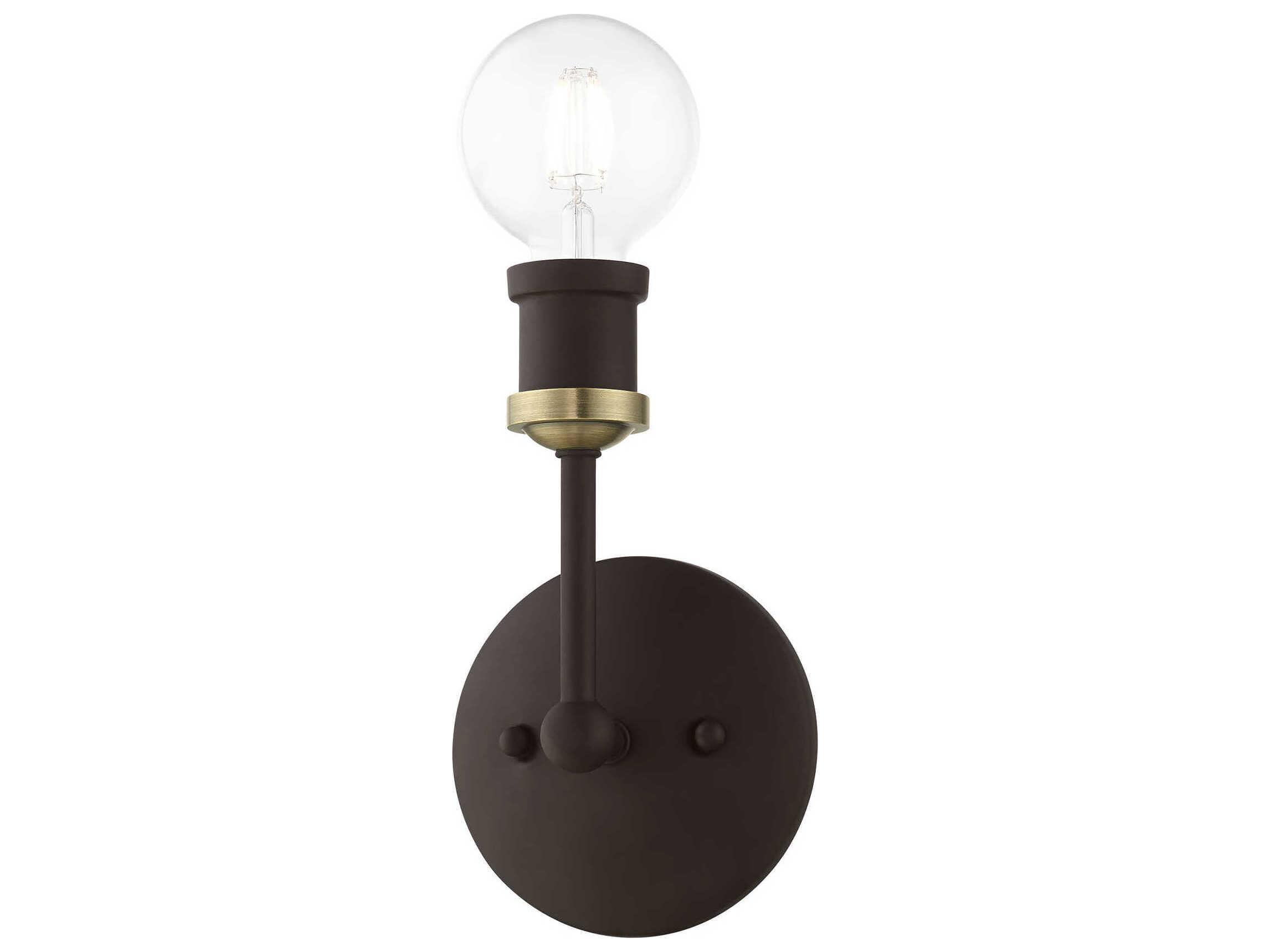 Livex Lighting Lansdale 1-Light Bronze Antique Brass Wall Sconce