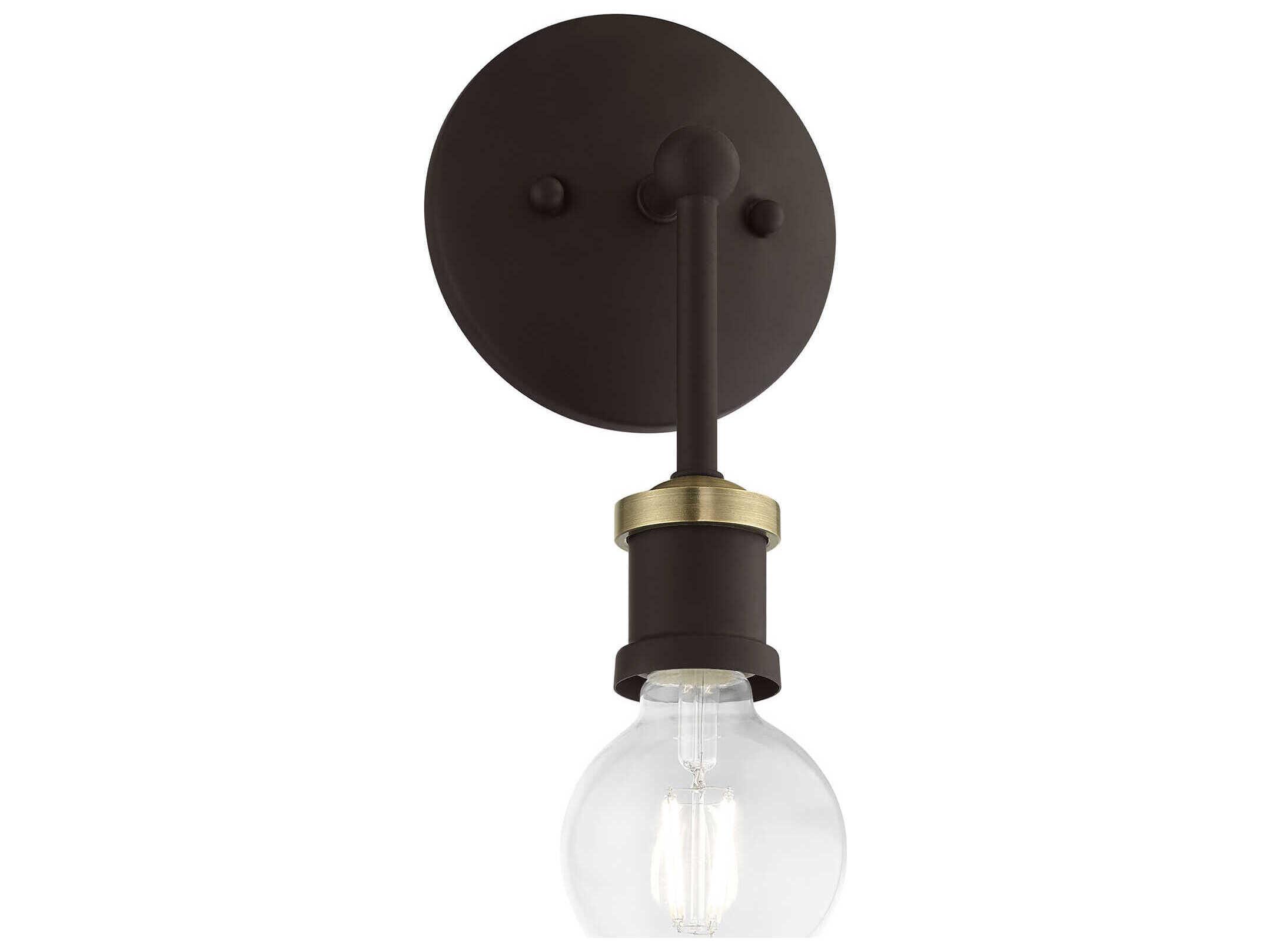 Livex Lighting Lansdale 1-Light Bronze Antique Brass Wall Sconce