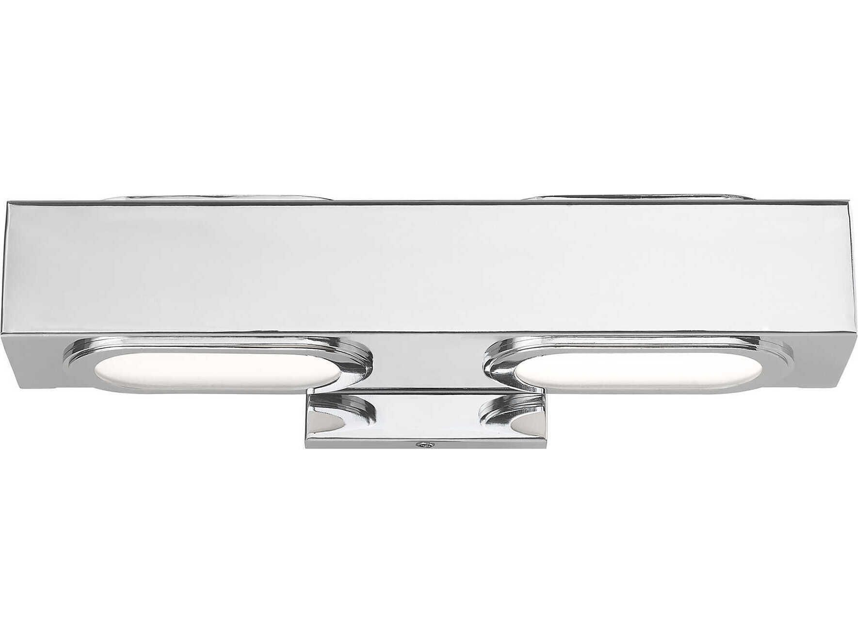 Livex Lighting Kimball 2-Light Polished Chrome Glass LED Vanity Light