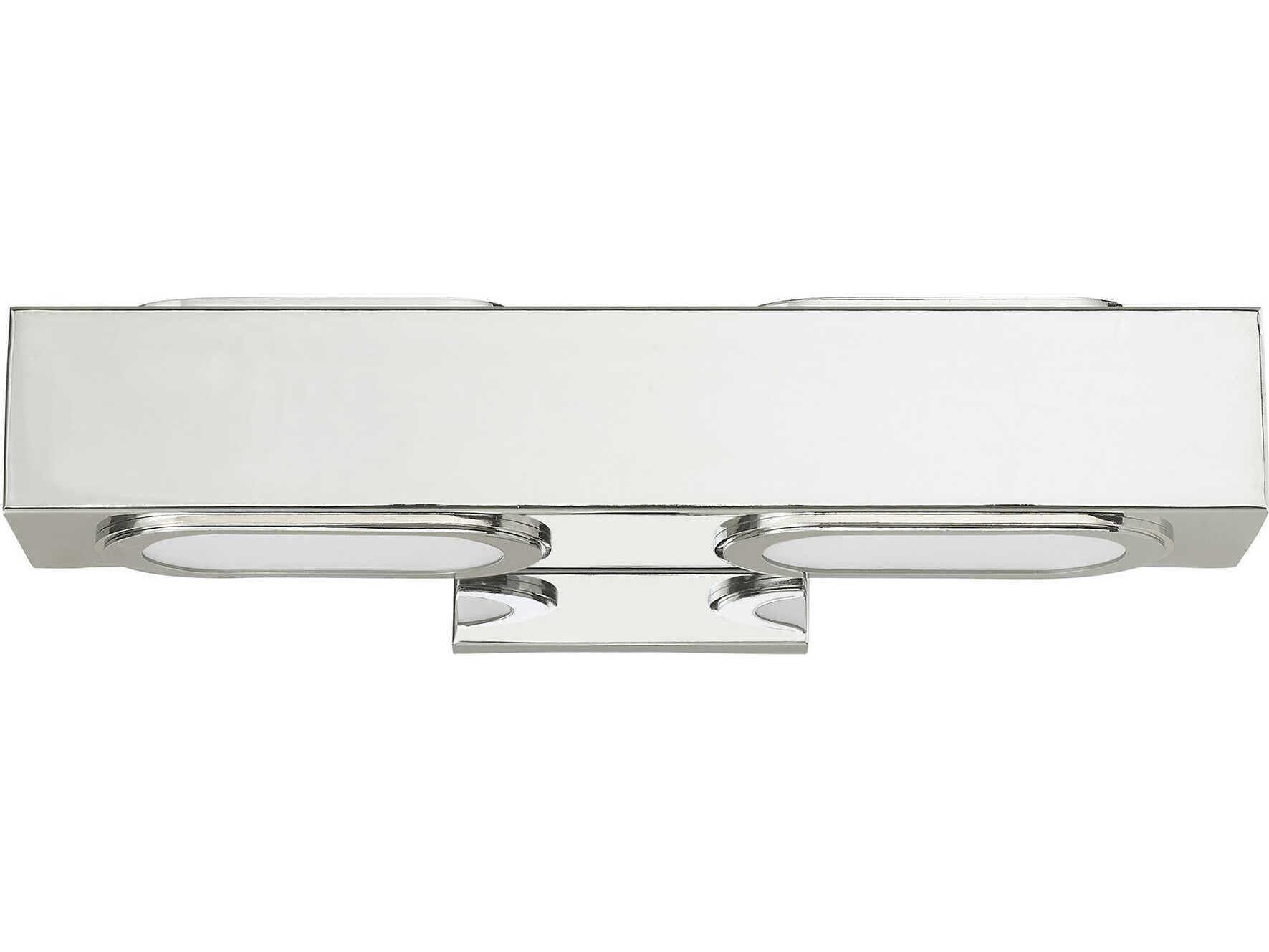 Livex Lighting Kimball 2-Light Polished Chrome Glass LED Vanity Light