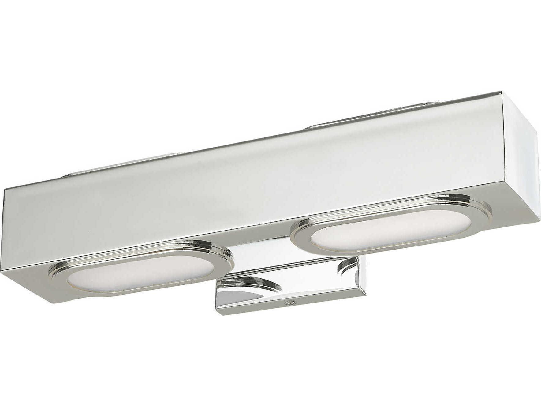 Livex Lighting Kimball 2-Light Polished Chrome Glass LED Vanity Light