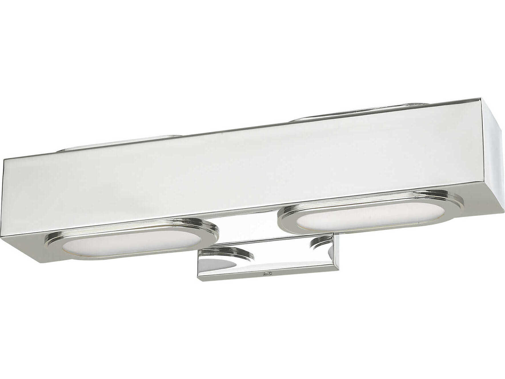 Livex Lighting Kimball 2-Light Polished Chrome Glass LED Vanity Light