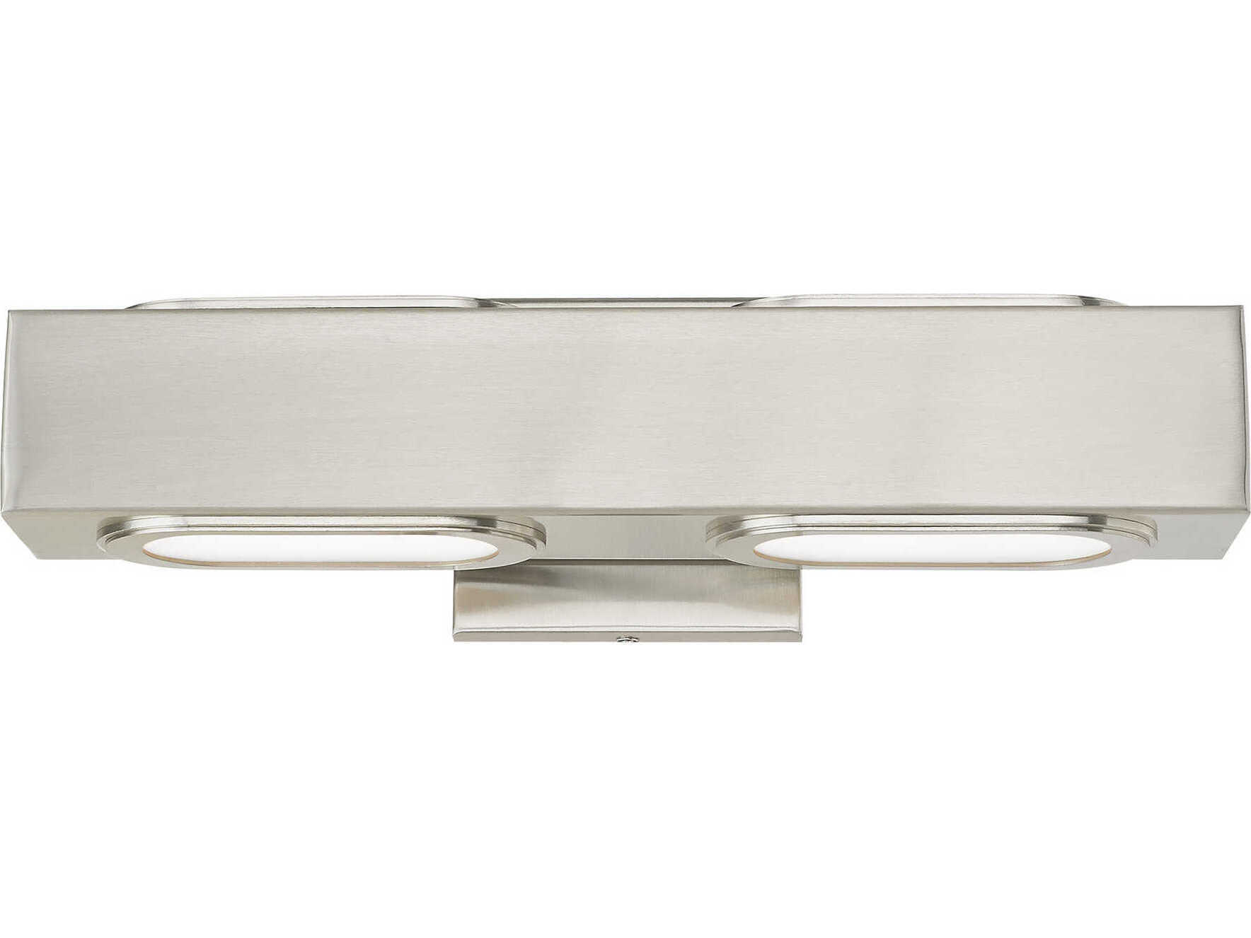Livex Lighting Kimball 2-Light Brushed Nickel Glass LED Vanity Light