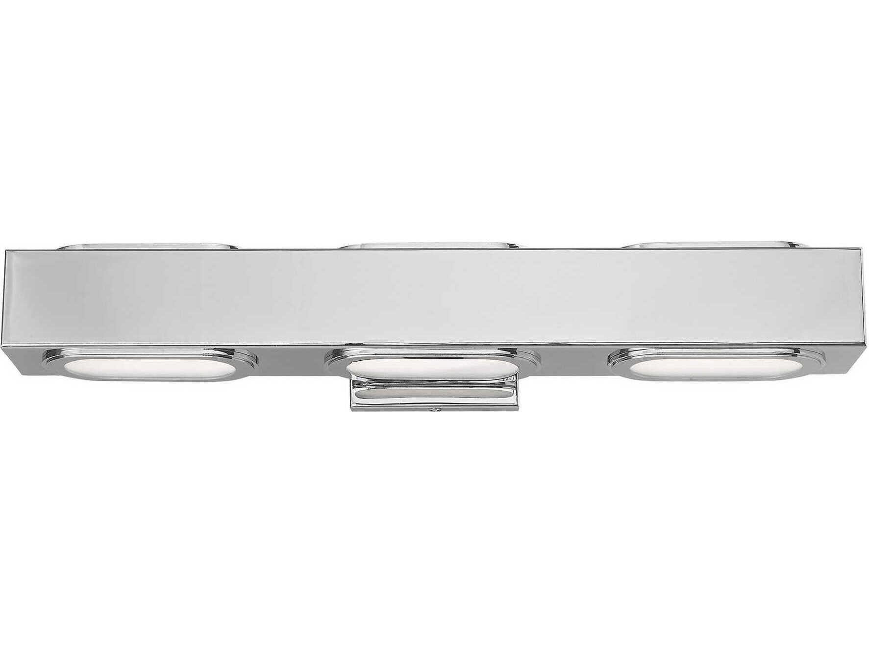 Livex Lighting Kimball 3-Light Polished Chrome Glass LED Vanity Light