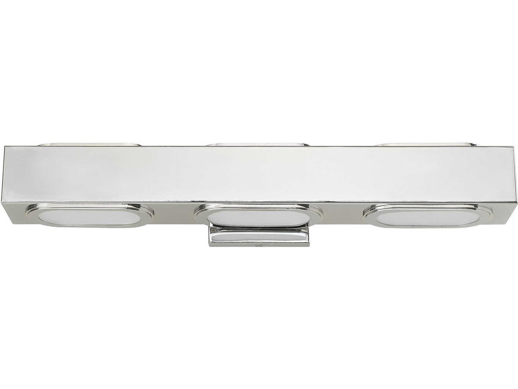 Livex Lighting Kimball 3-Light Polished Chrome Glass LED Vanity Light