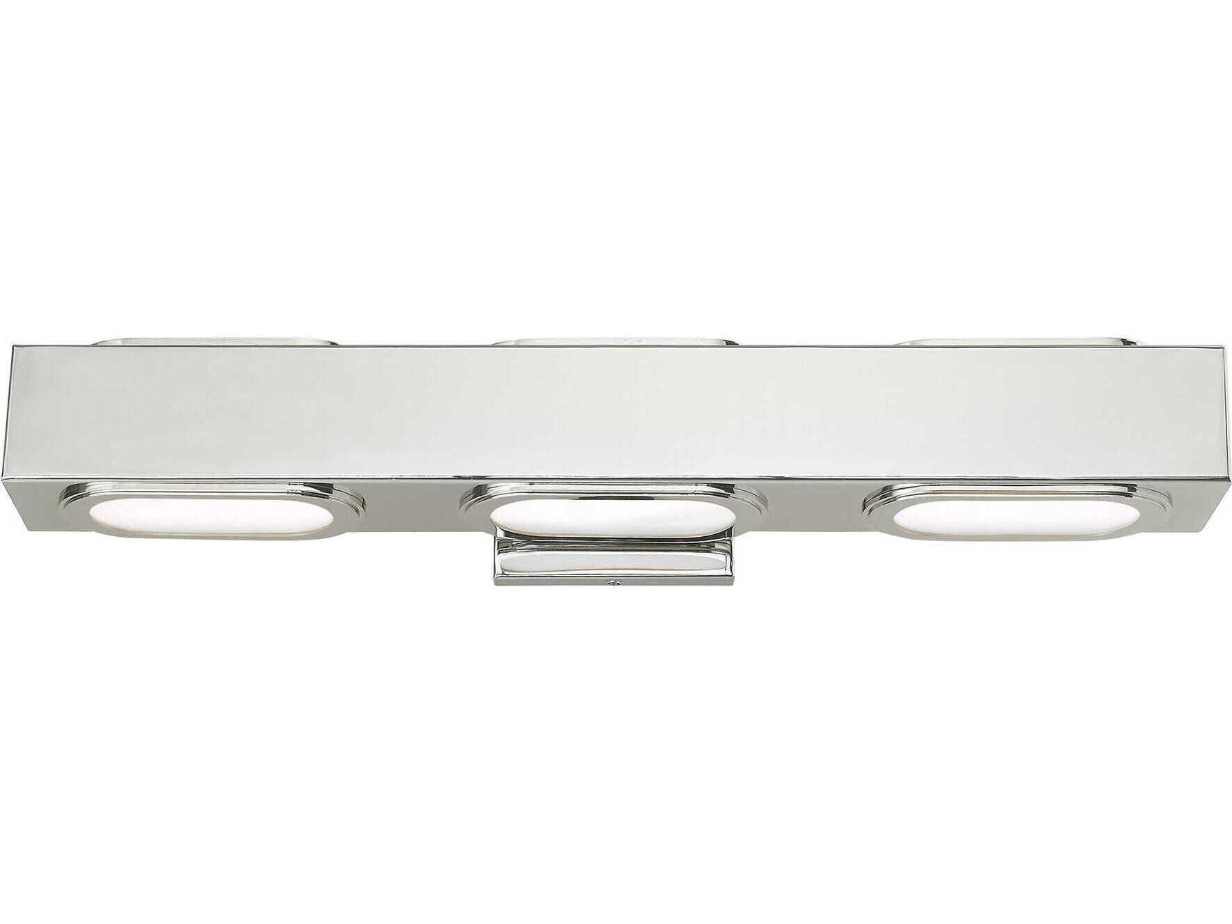 Livex Lighting Kimball 3-Light Polished Chrome Glass LED Vanity Light