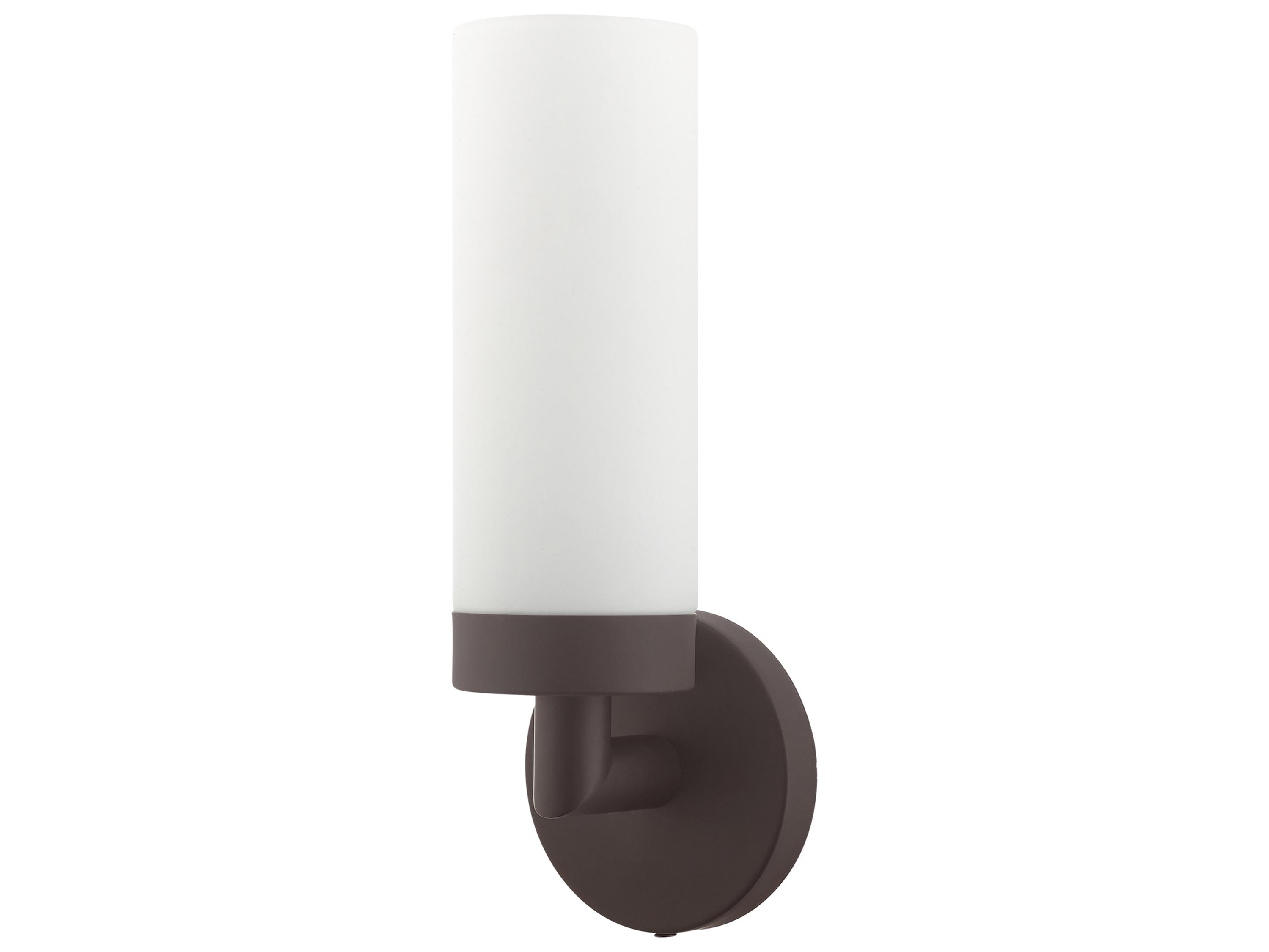 Livex Lighting Aero 1-Light Bronze White Glass Wall Sconce