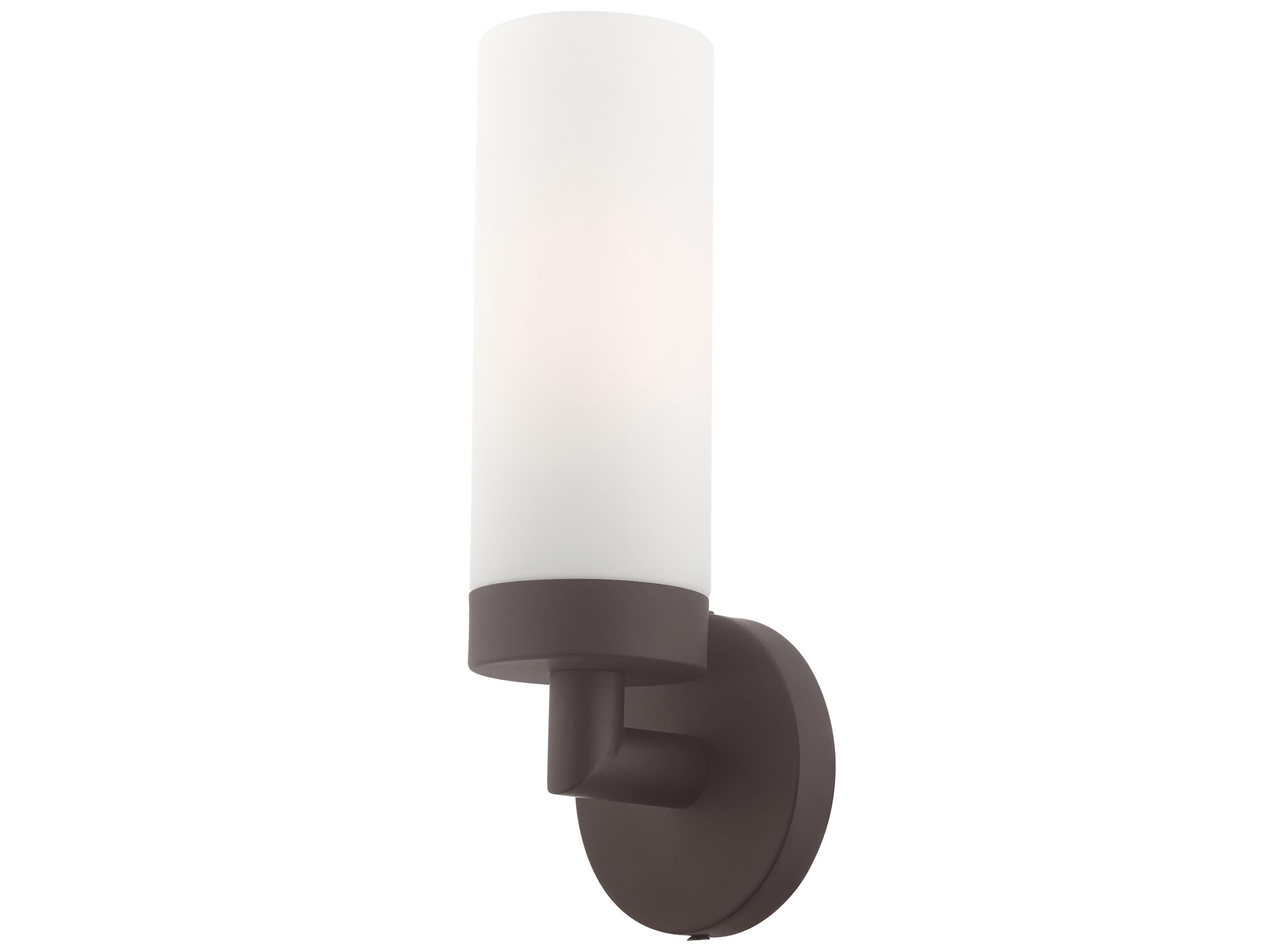 Livex Lighting Aero 1-Light Bronze White Glass Wall Sconce