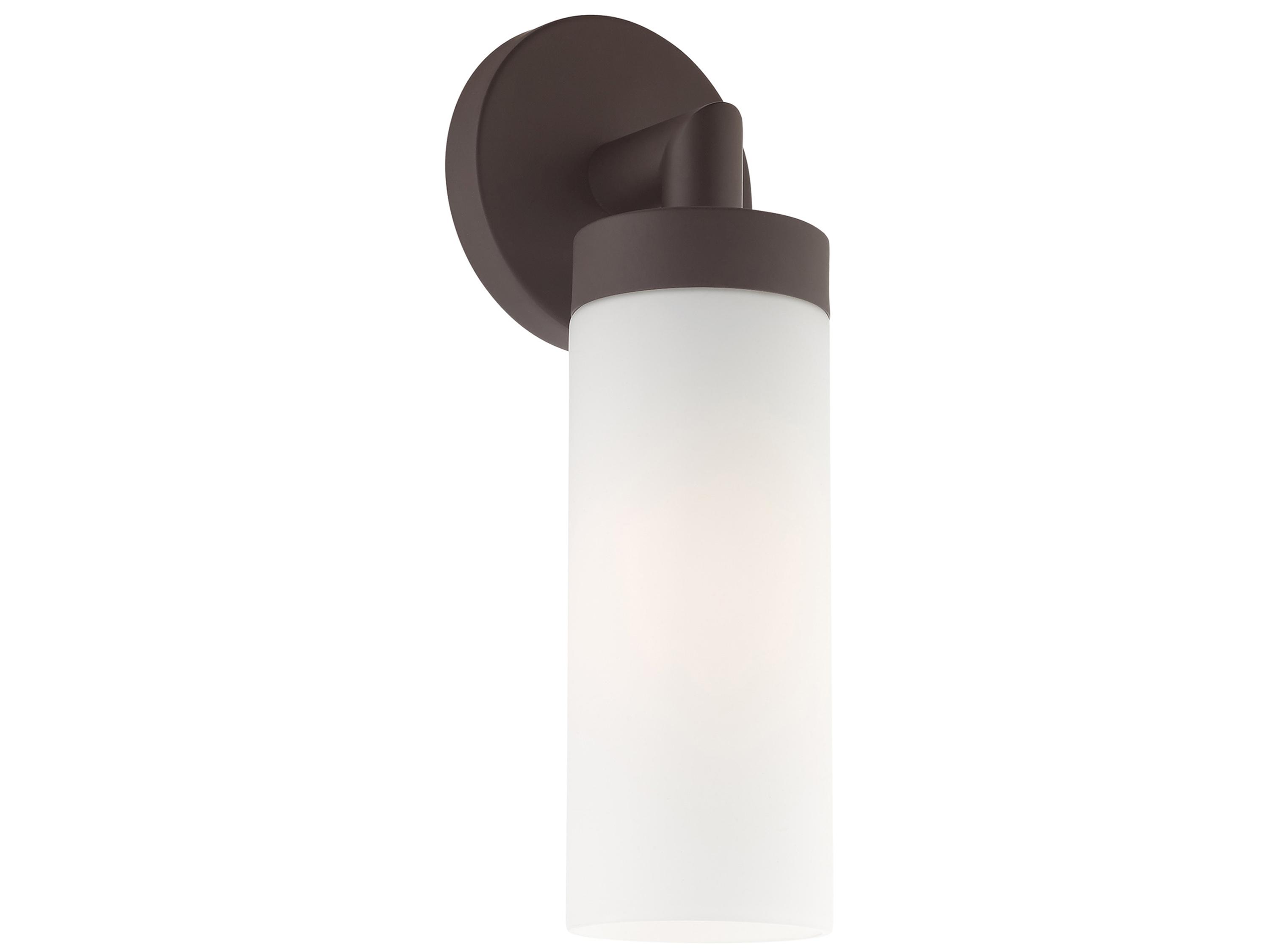 Livex Lighting Aero 1-Light Bronze White Glass Wall Sconce