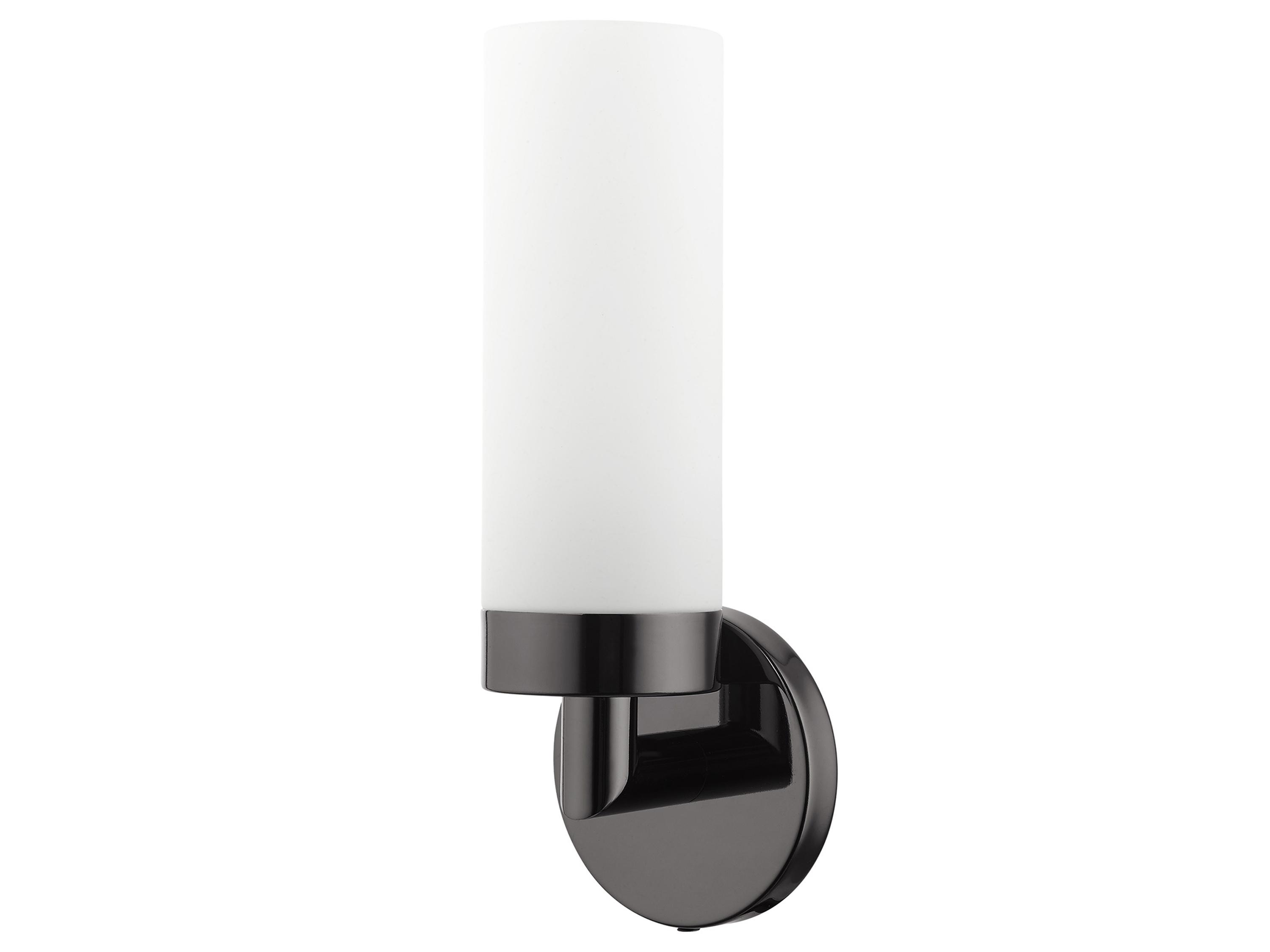 Livex Lighting Aero 1-Light Black Chrome White Glass Wall Sconce