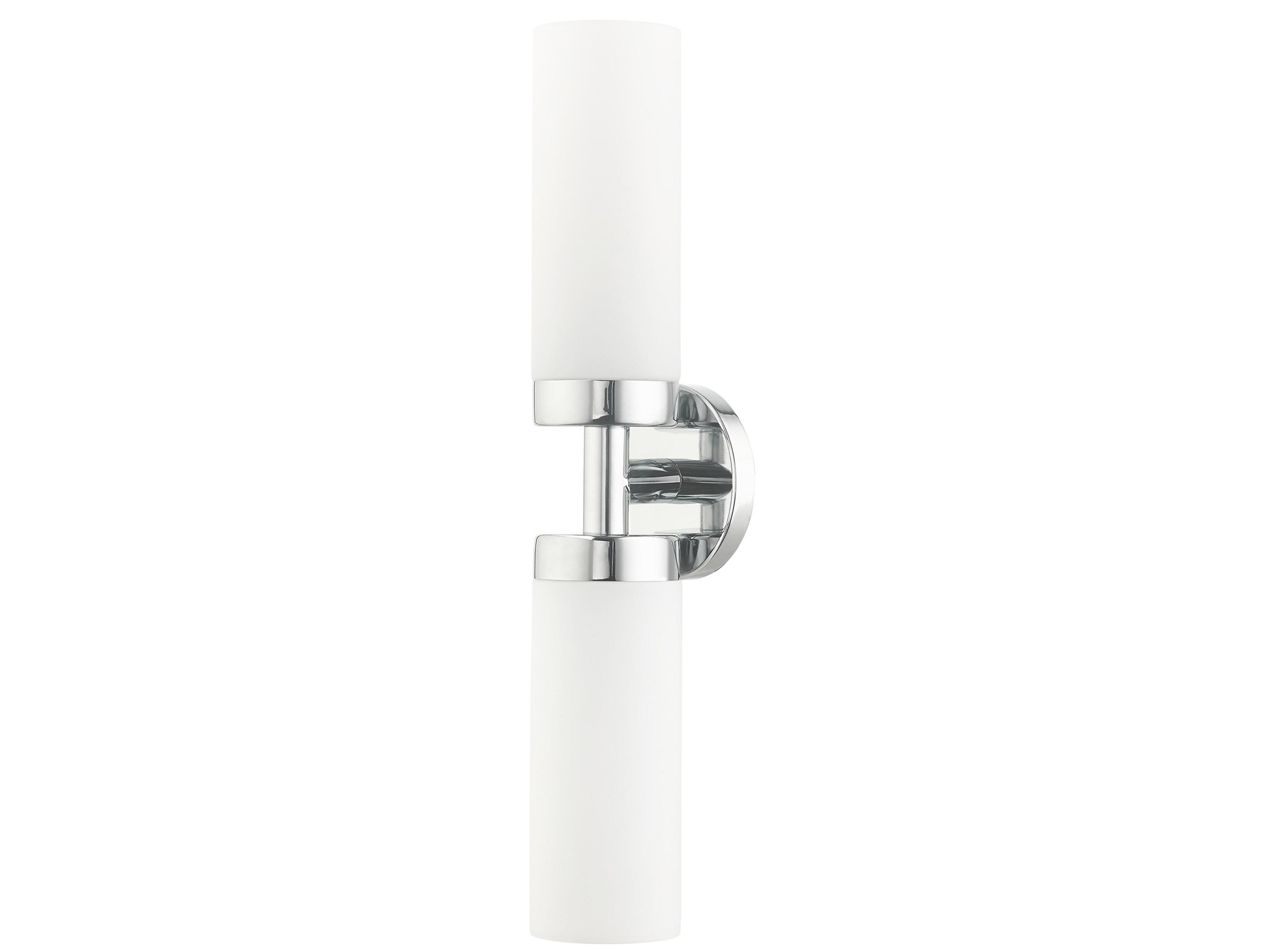Livex Lighting Aero 2-Light Polished Chrome White Glass Wall Sconce
