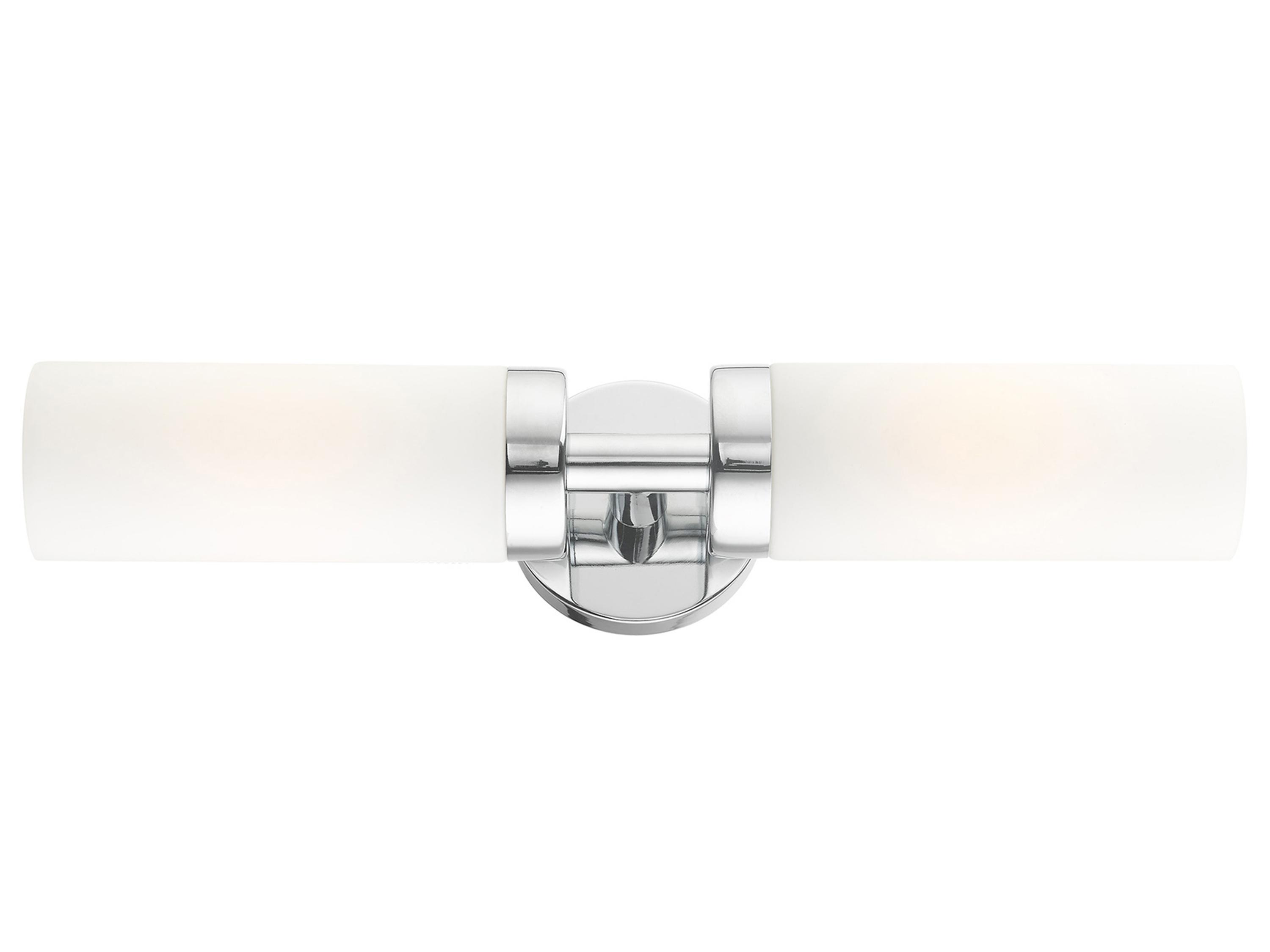 Livex Lighting Aero 2-Light Polished Chrome White Glass Wall Sconce