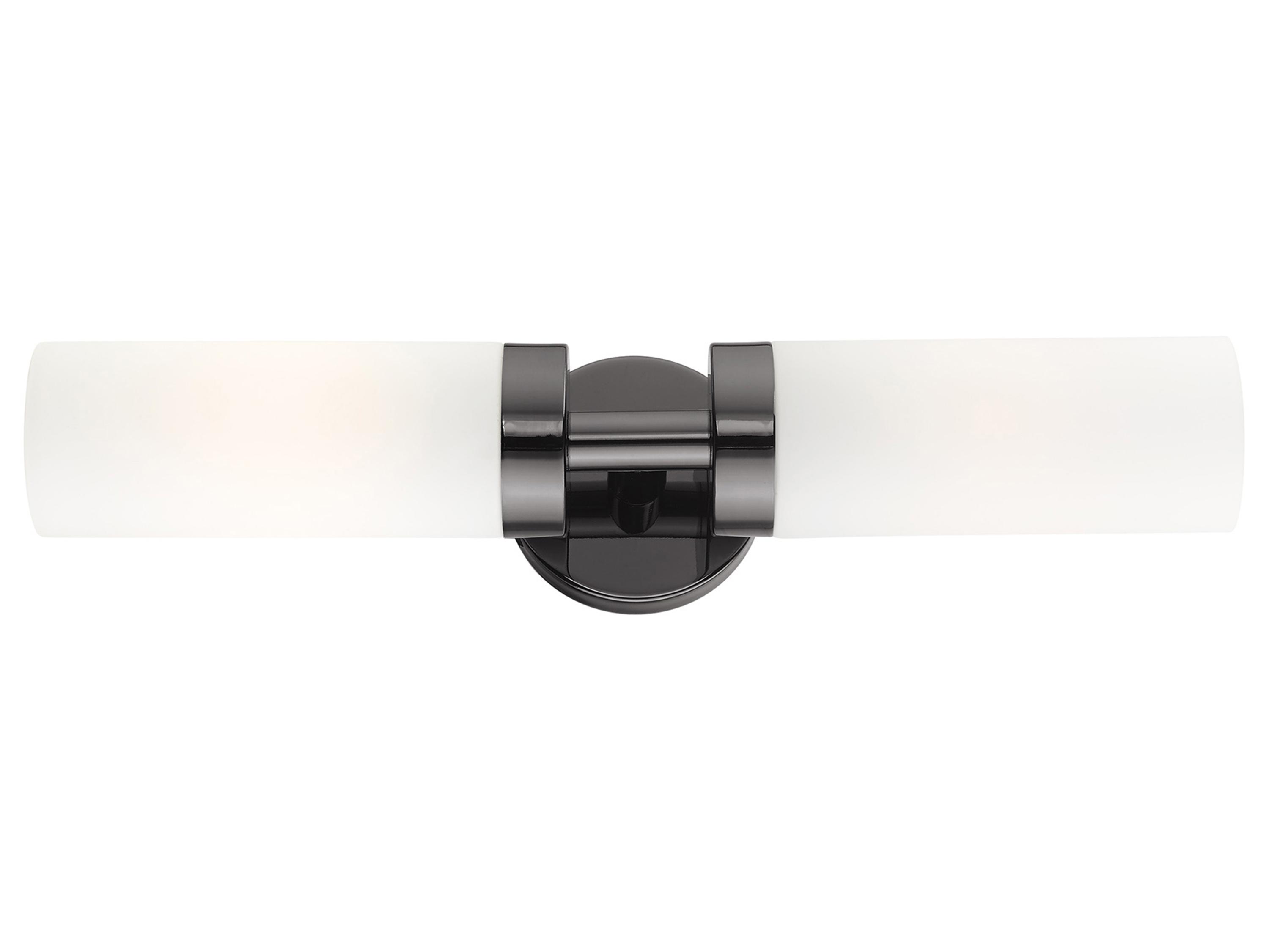 Livex Lighting Aero 2-Light Black Chrome White Glass Wall Sconce