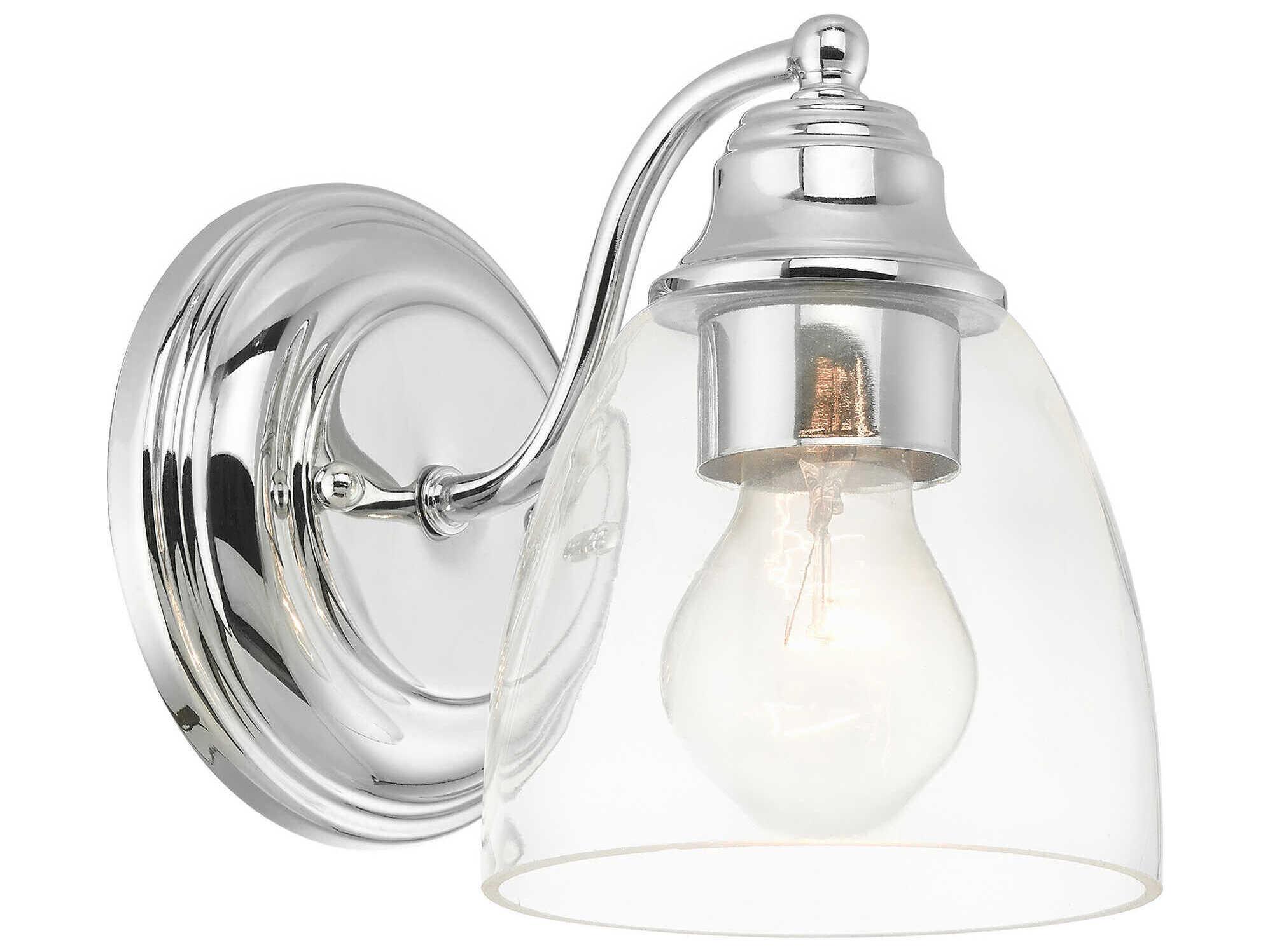 Livex Lighting Montgomery 1-Light Polished Chrome Glass Wall Sconce