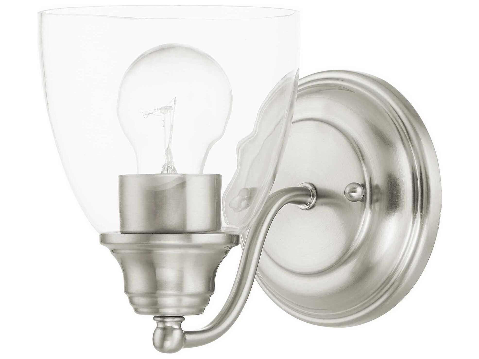 Livex Lighting Montgomery 1-Light Brushed Nickel Glass Wall Sconce