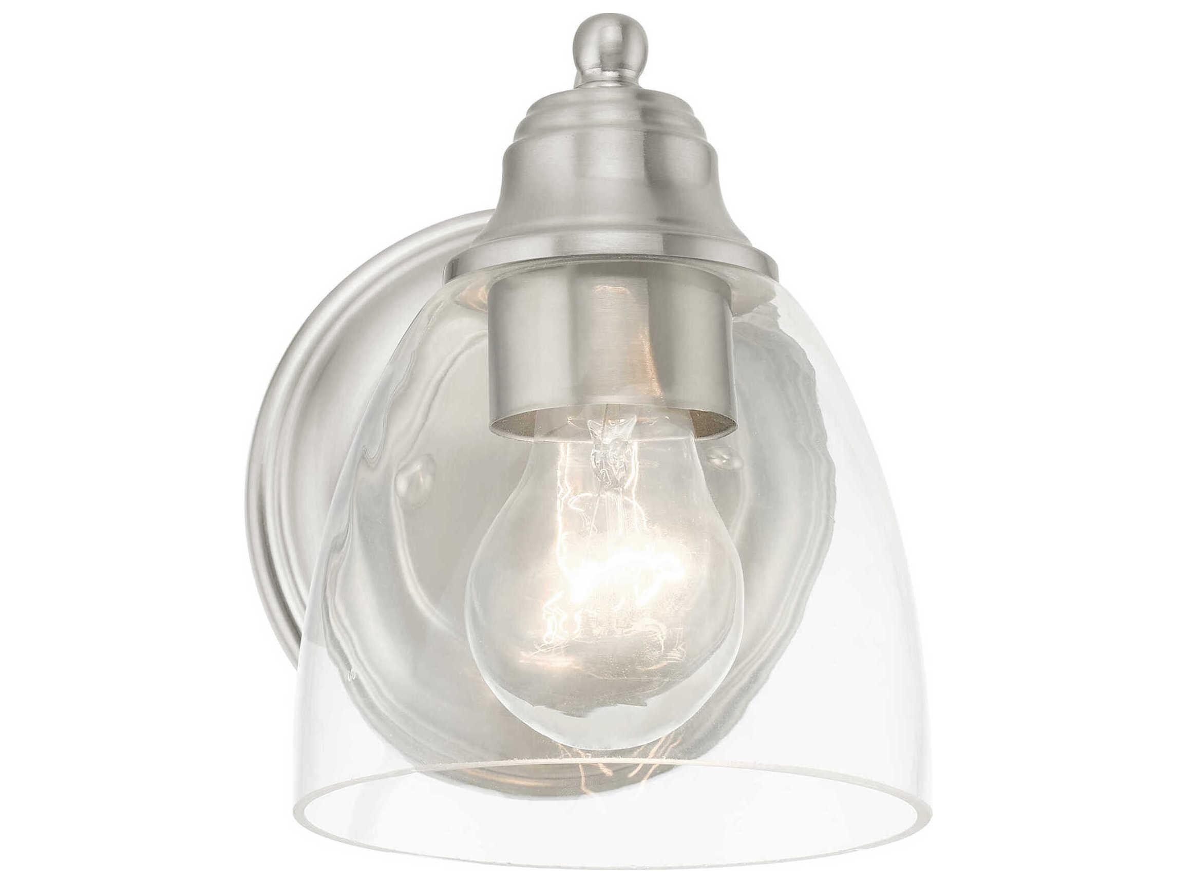 Livex Lighting Montgomery 1-Light Brushed Nickel Glass Wall Sconce