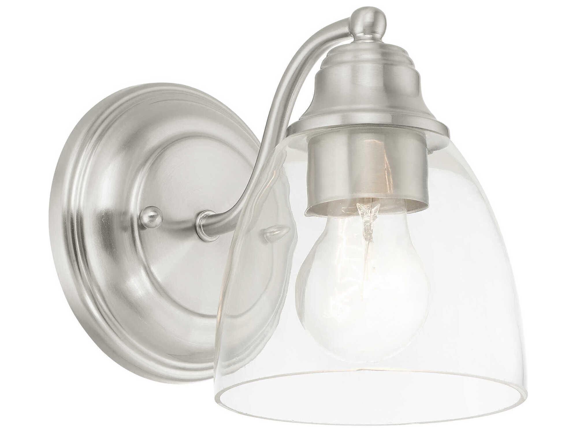 Livex Lighting Montgomery 1-Light Brushed Nickel Glass Wall Sconce