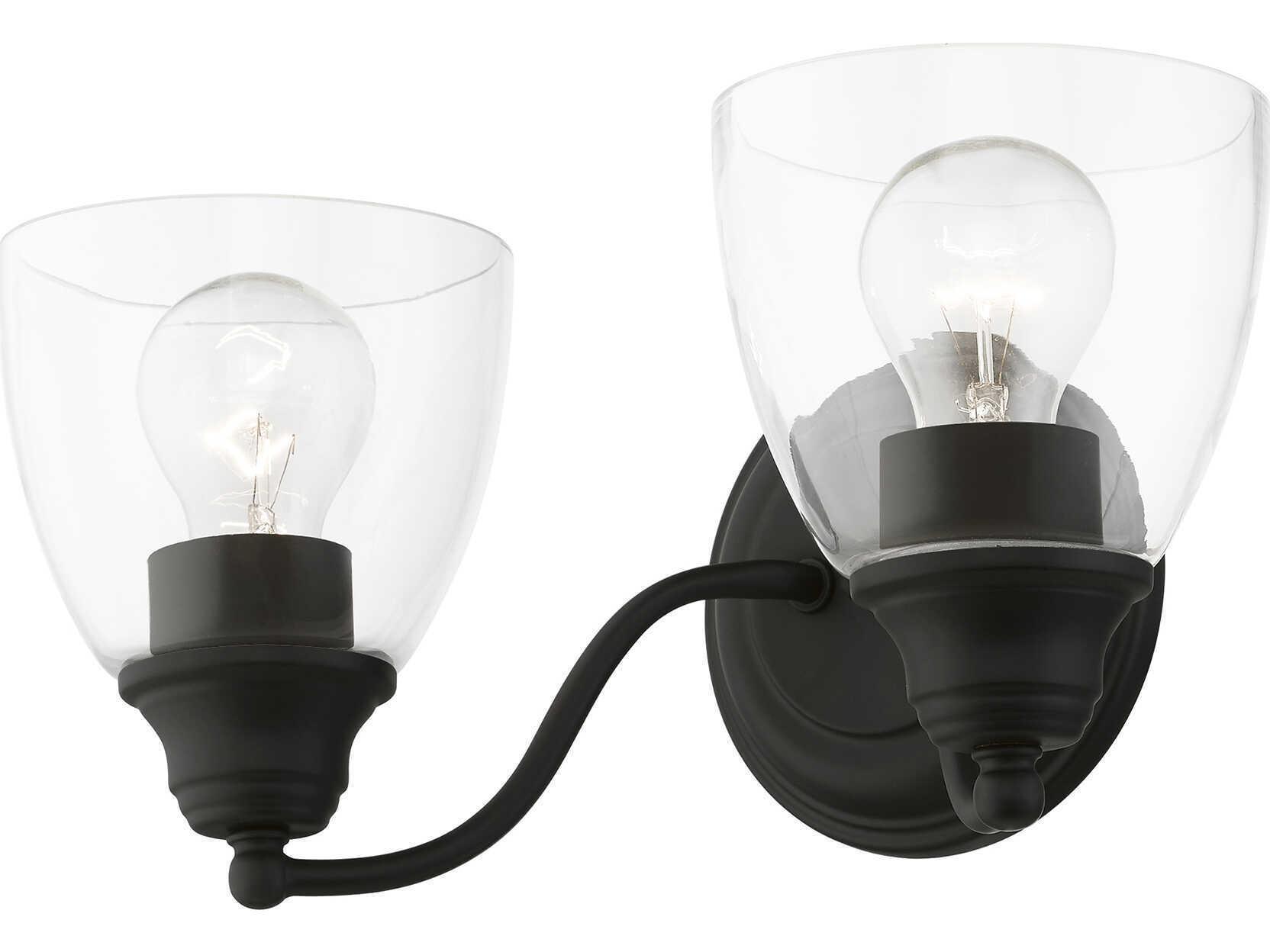 Livex Lighting Montgomery 2-Light Black Glass Vanity Light