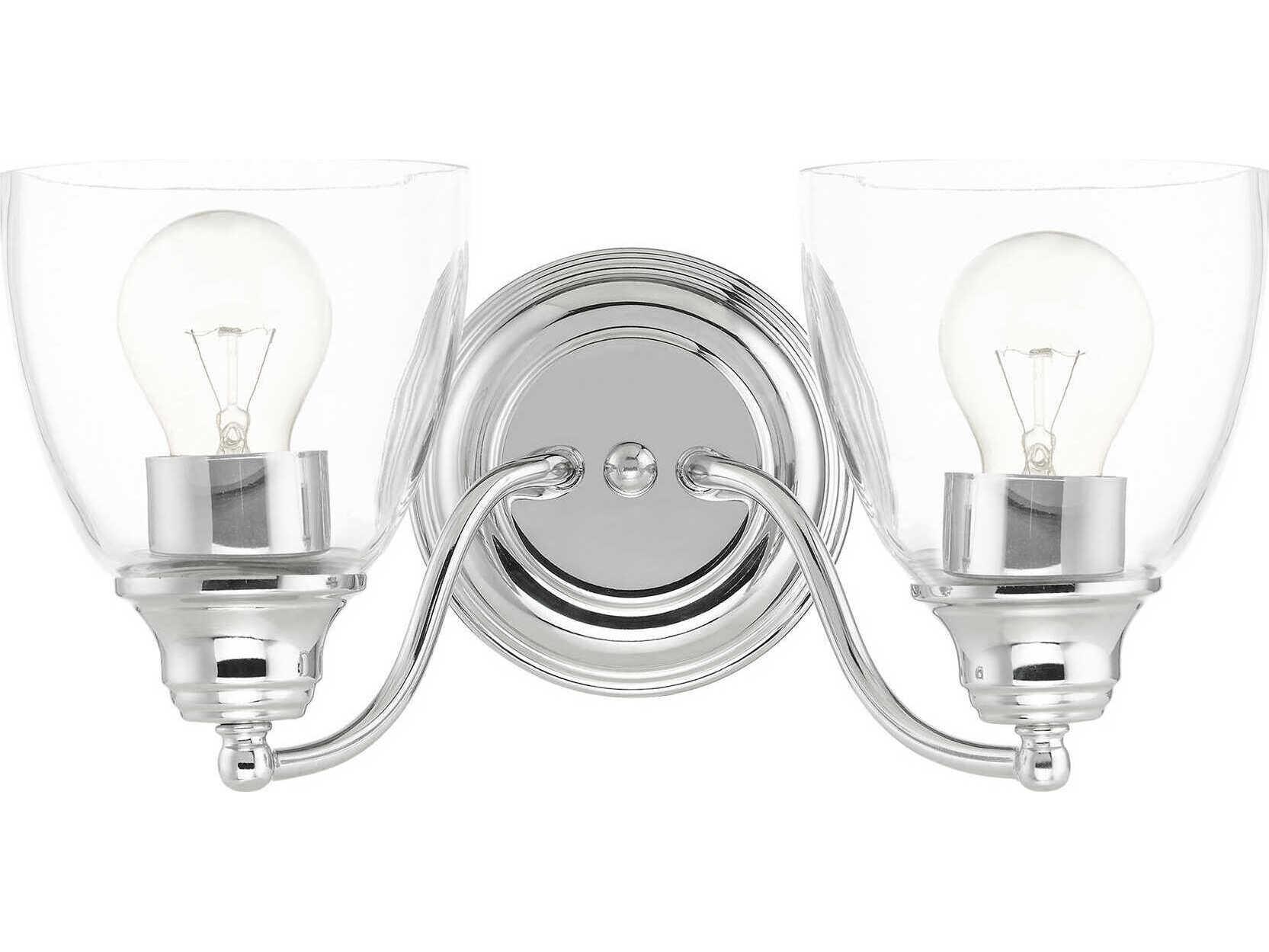 Livex Lighting Montgomery 2-Light Polished Chrome Glass Vanity Light