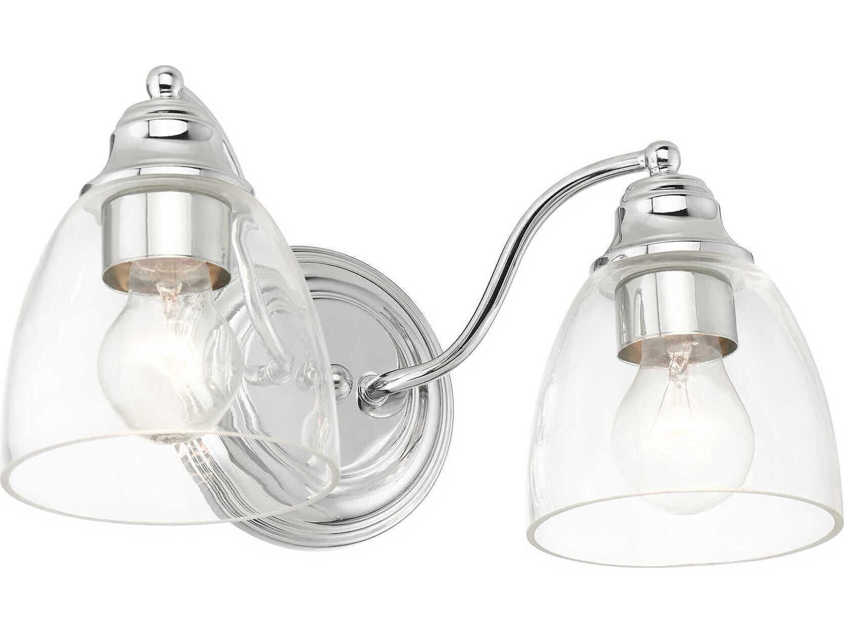 Livex Lighting Montgomery 2-Light Polished Chrome Glass Vanity Light