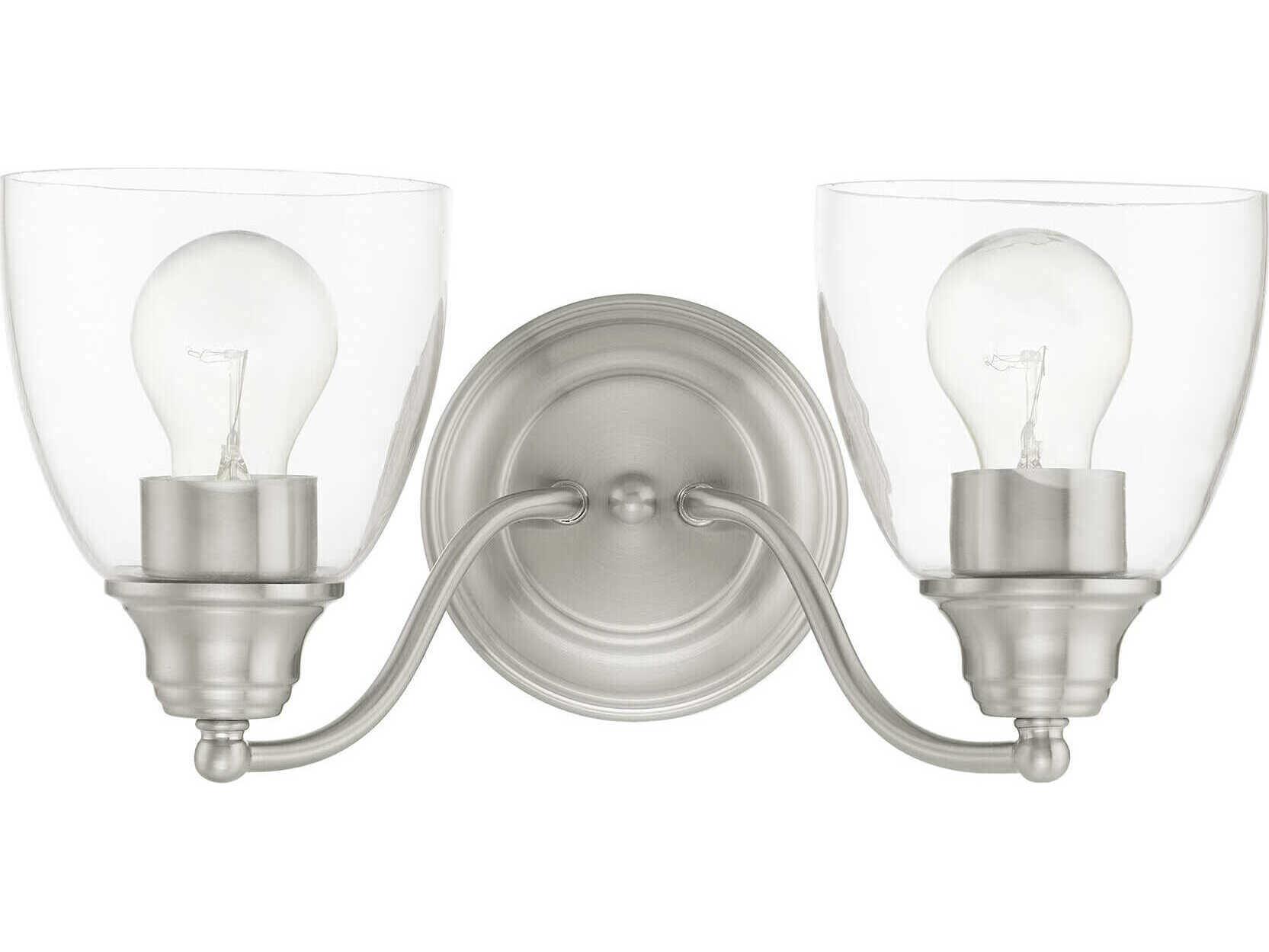 Livex Lighting Montgomery 2-Light Brushed Nickel Glass Vanity Light