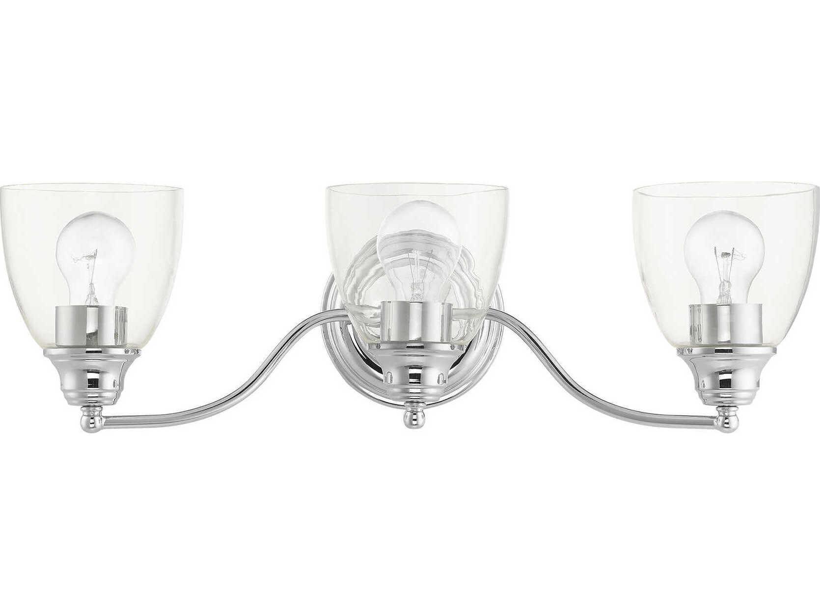 Livex Lighting Montgomery 3-Light Polished Chrome Glass Vanity Light